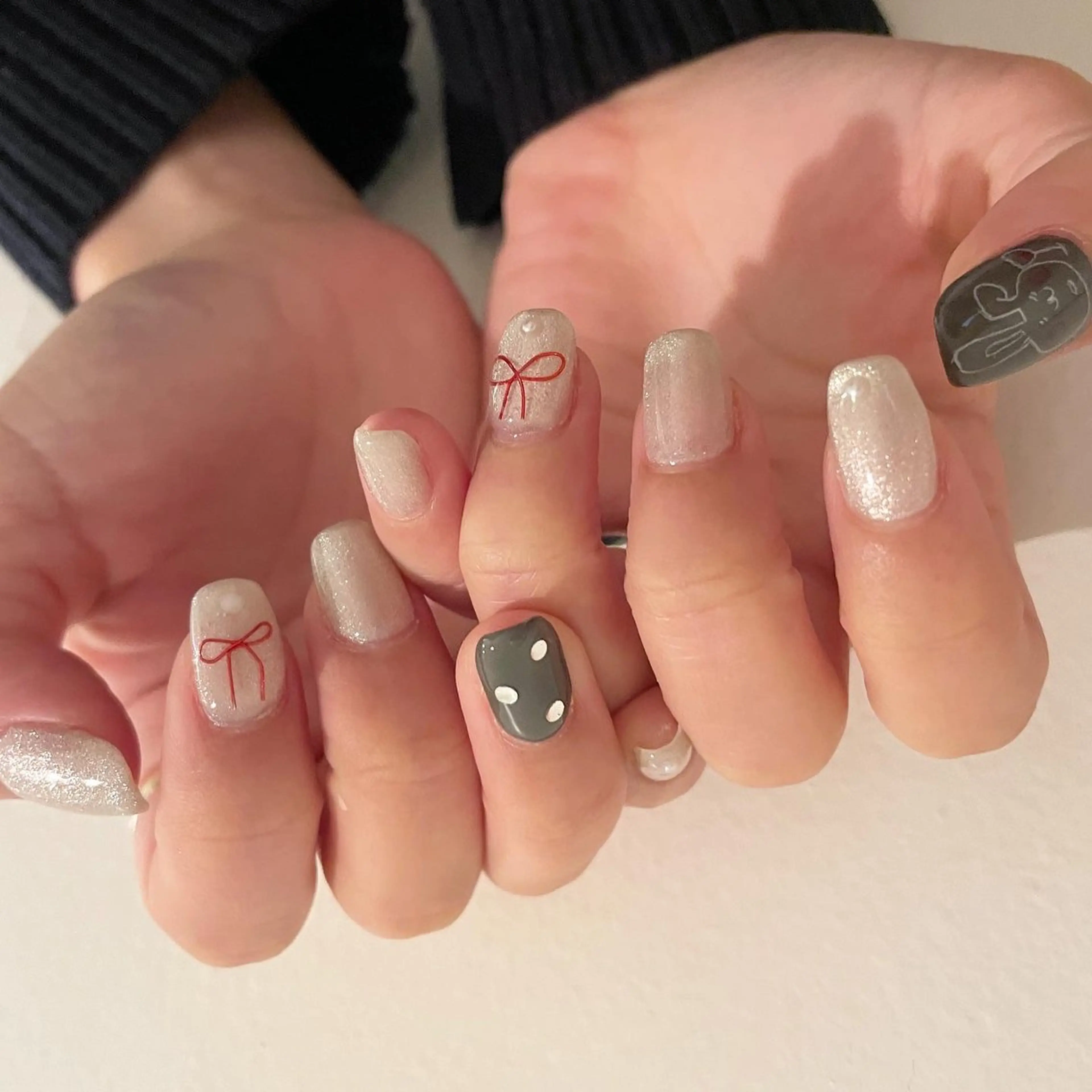 ネイル リボン 🌷 YURI🌷のネイルデザイン