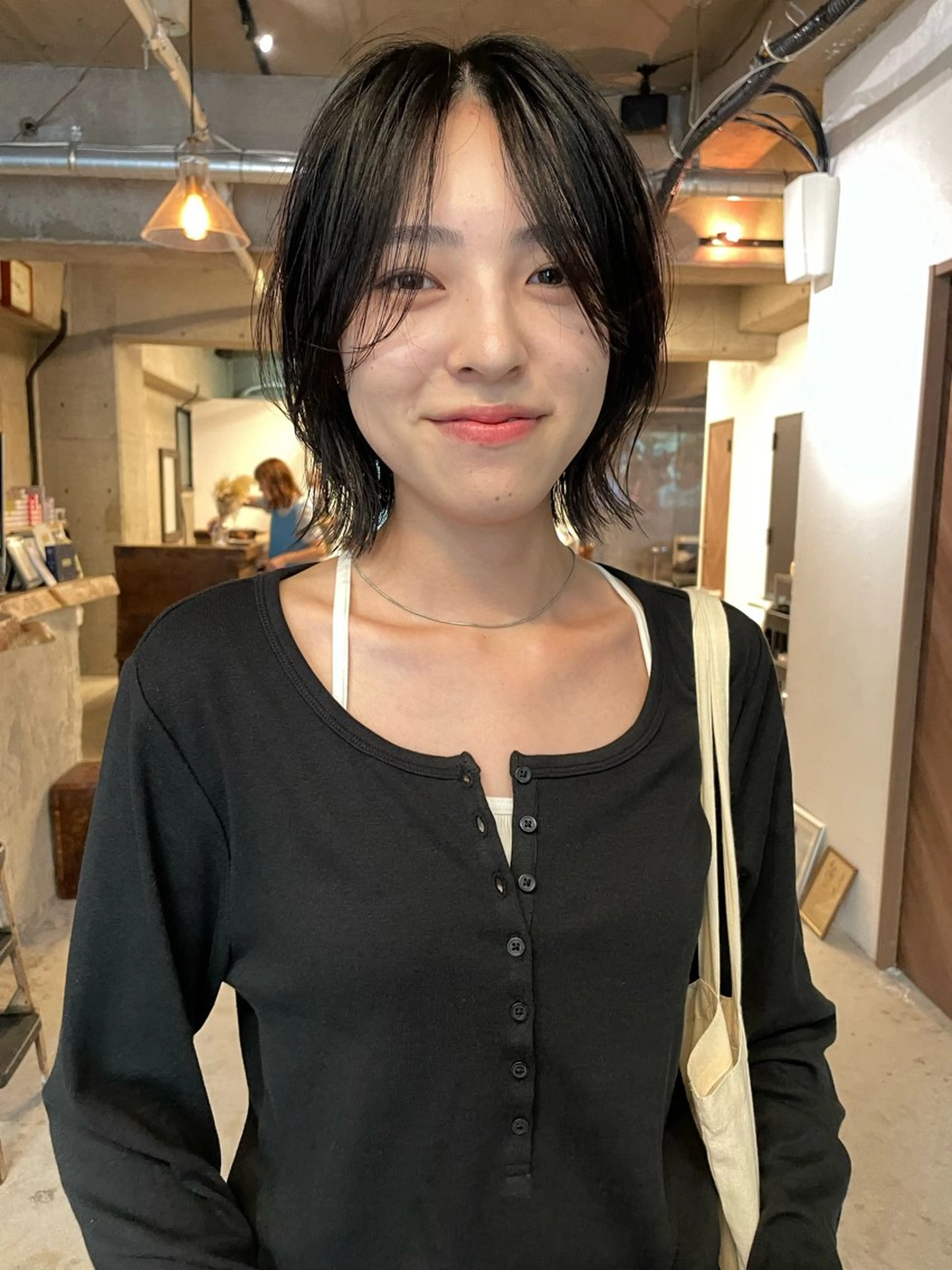 ミディアム カラー パーマ/レイヤー 岩山丈一郎のヘアスタイル