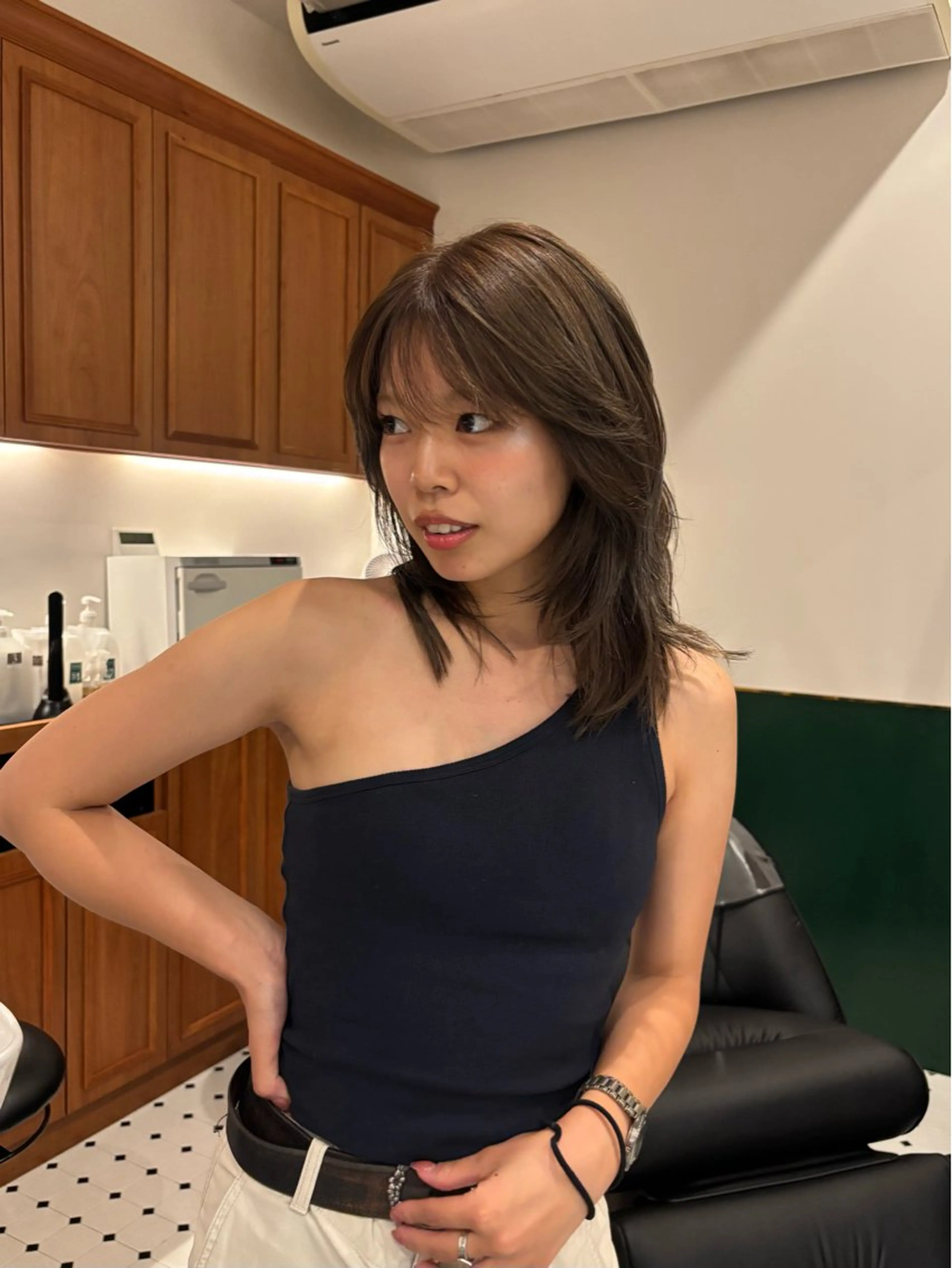 カラー ミディアム SASAnagano 堀内未梨のヘアスタイル