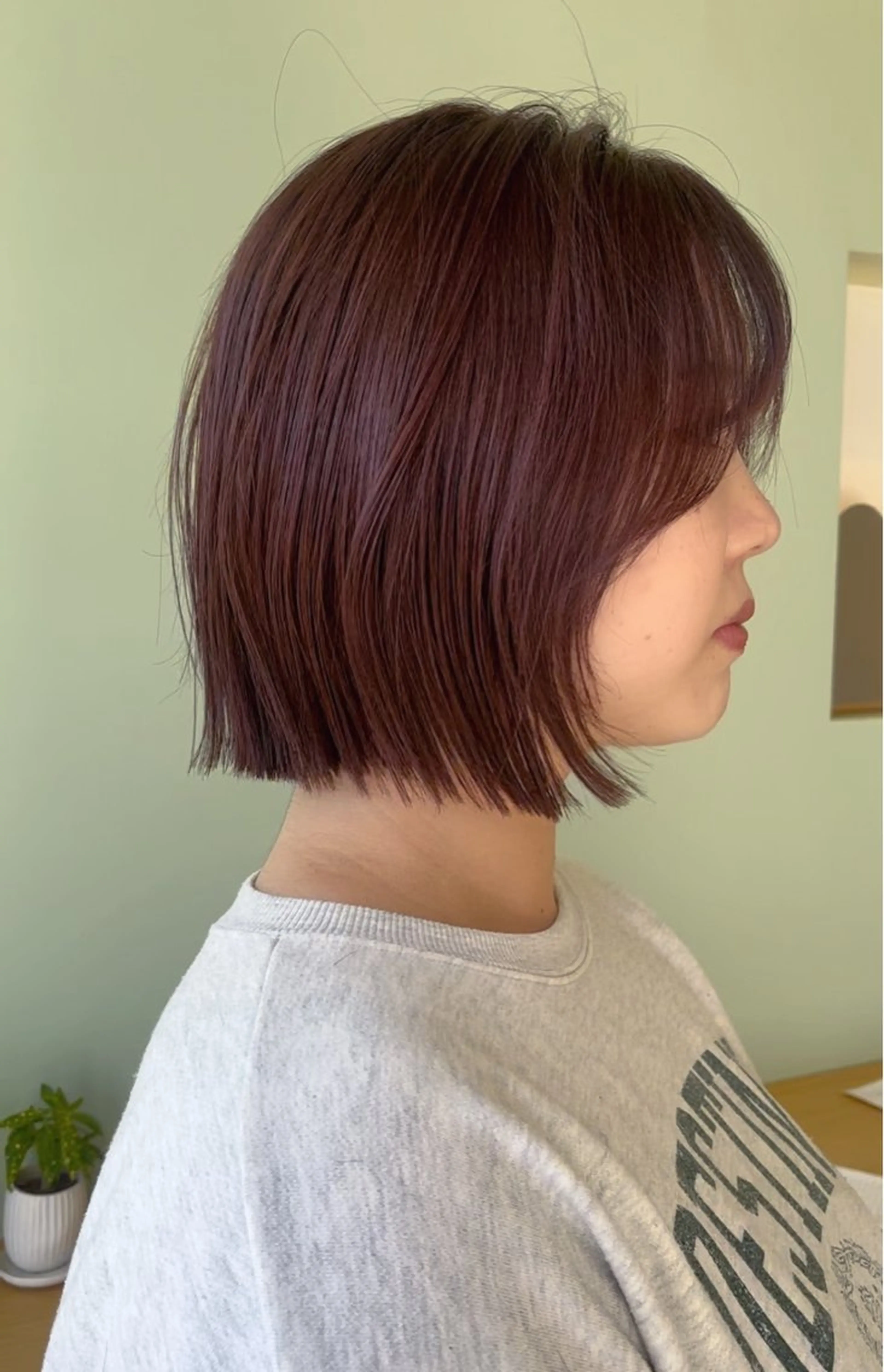 ミディアム 切りっぱなしボブ ボブ 村松 萌のヘアスタイル