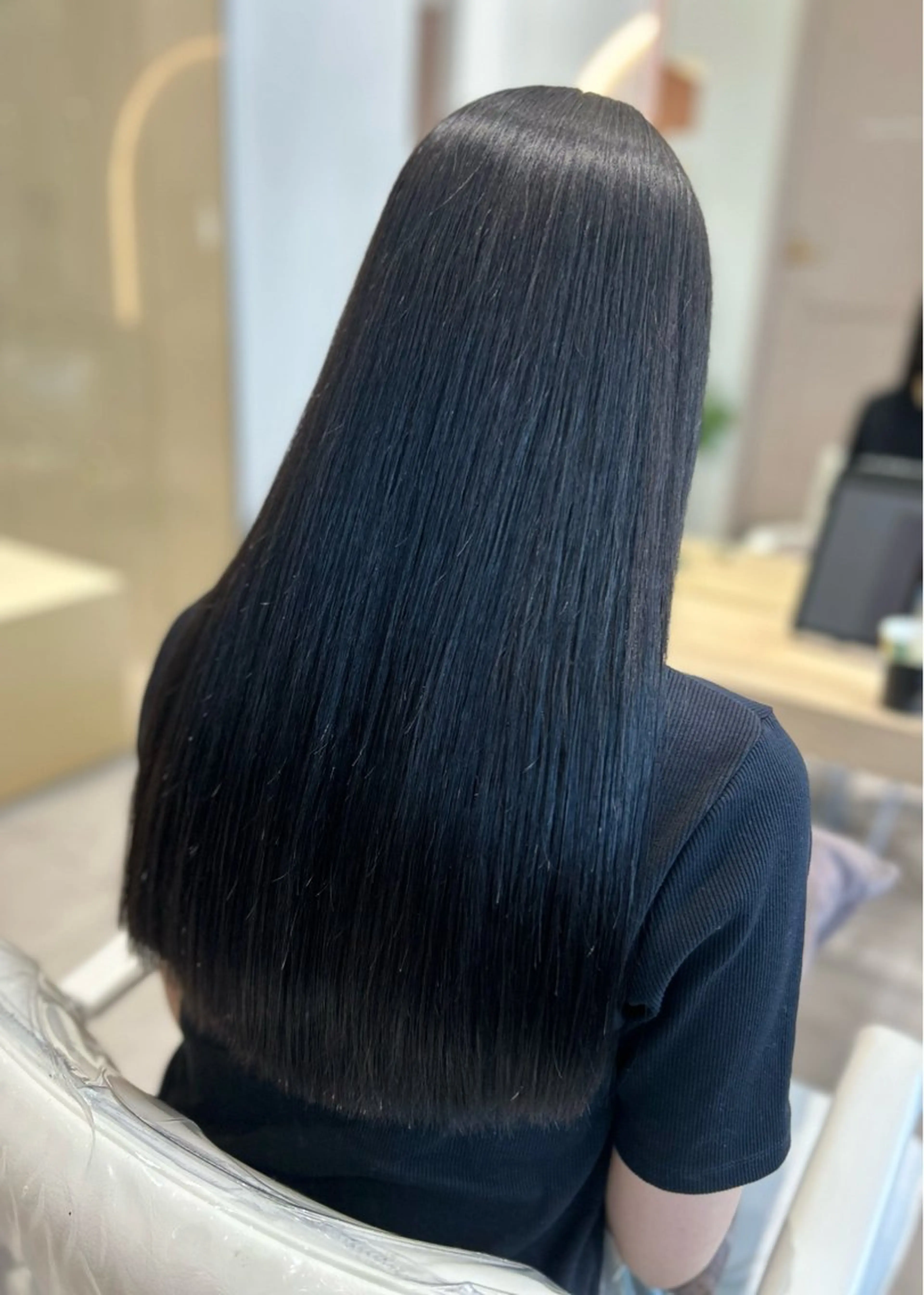 ロング カラー ベージュカラー 黒髪 ブラウンカラー 透明感カラー グレージュ カット ヘアカラー 縮毛矯正 トリートメント 中澤/韓国風/ 艶髪/髪質改善のヘアスタイル