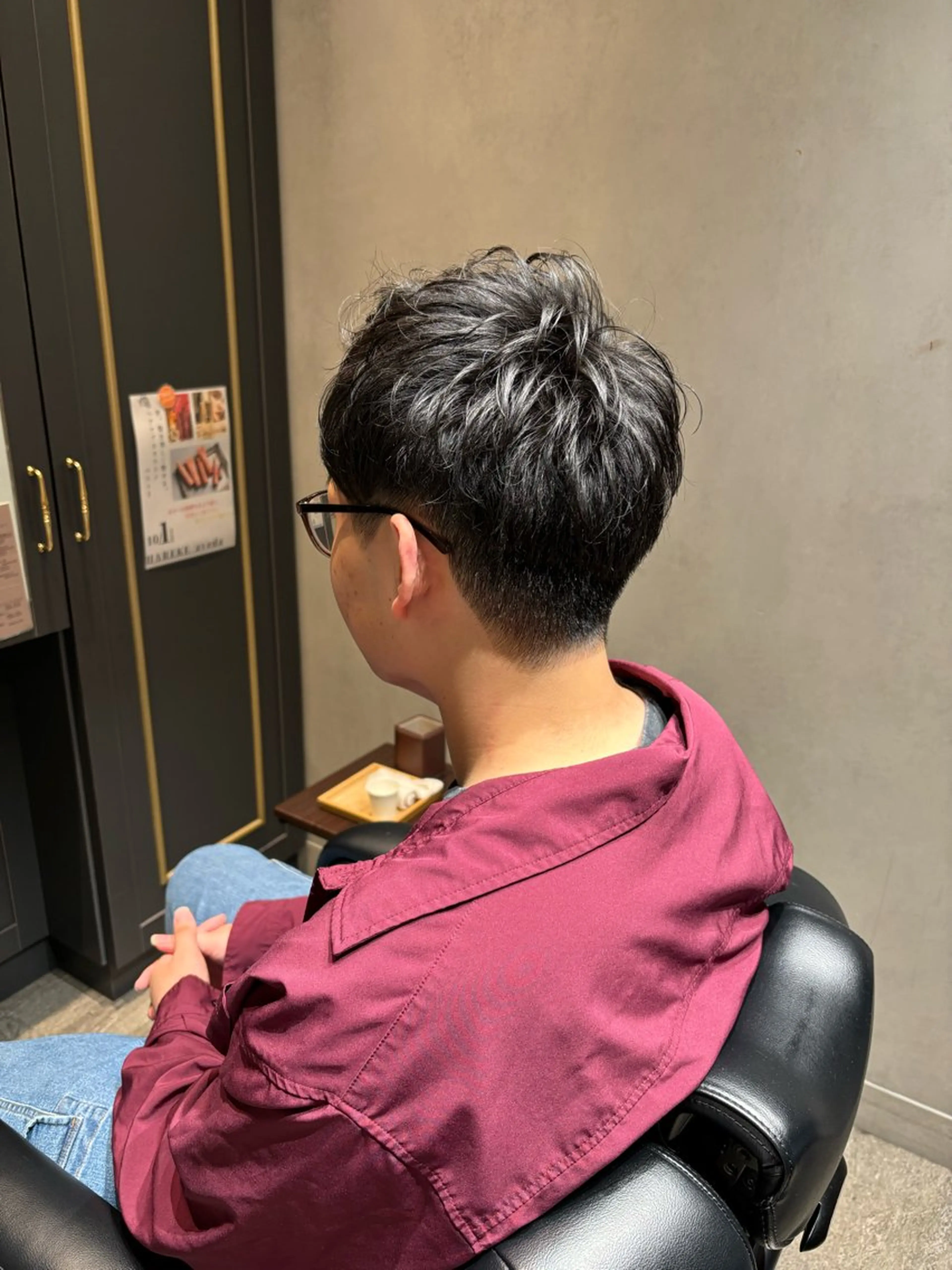 ミディアム パーマ メンズ 加藤 愛実のヘアスタイル