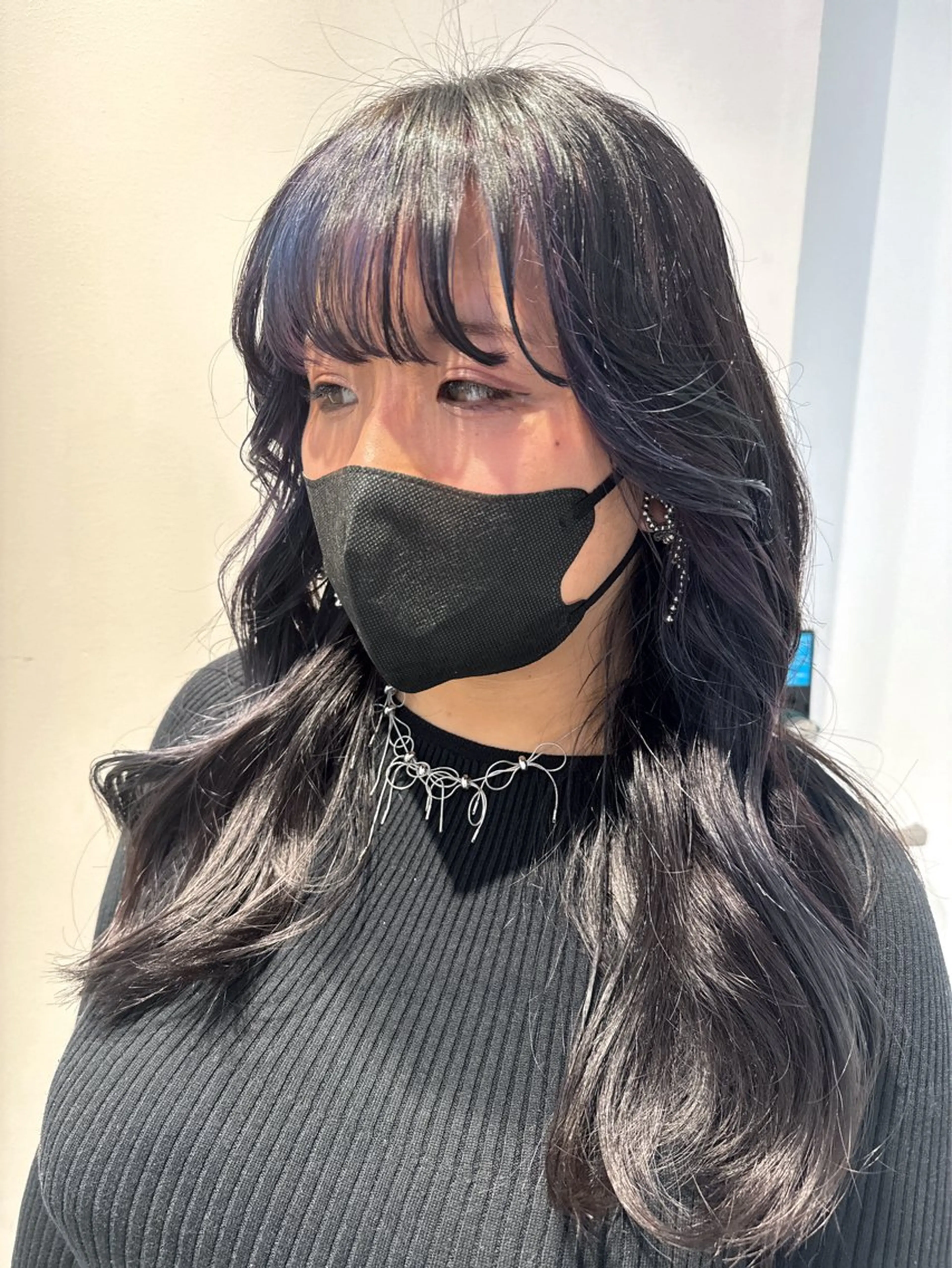 ロング カラー ダークグレー インナーカラー バイオレットカラー カット ヘアカラー トリートメント 透明感カラー✨艶髪 制作🌱山根あゆみのヘアスタイル