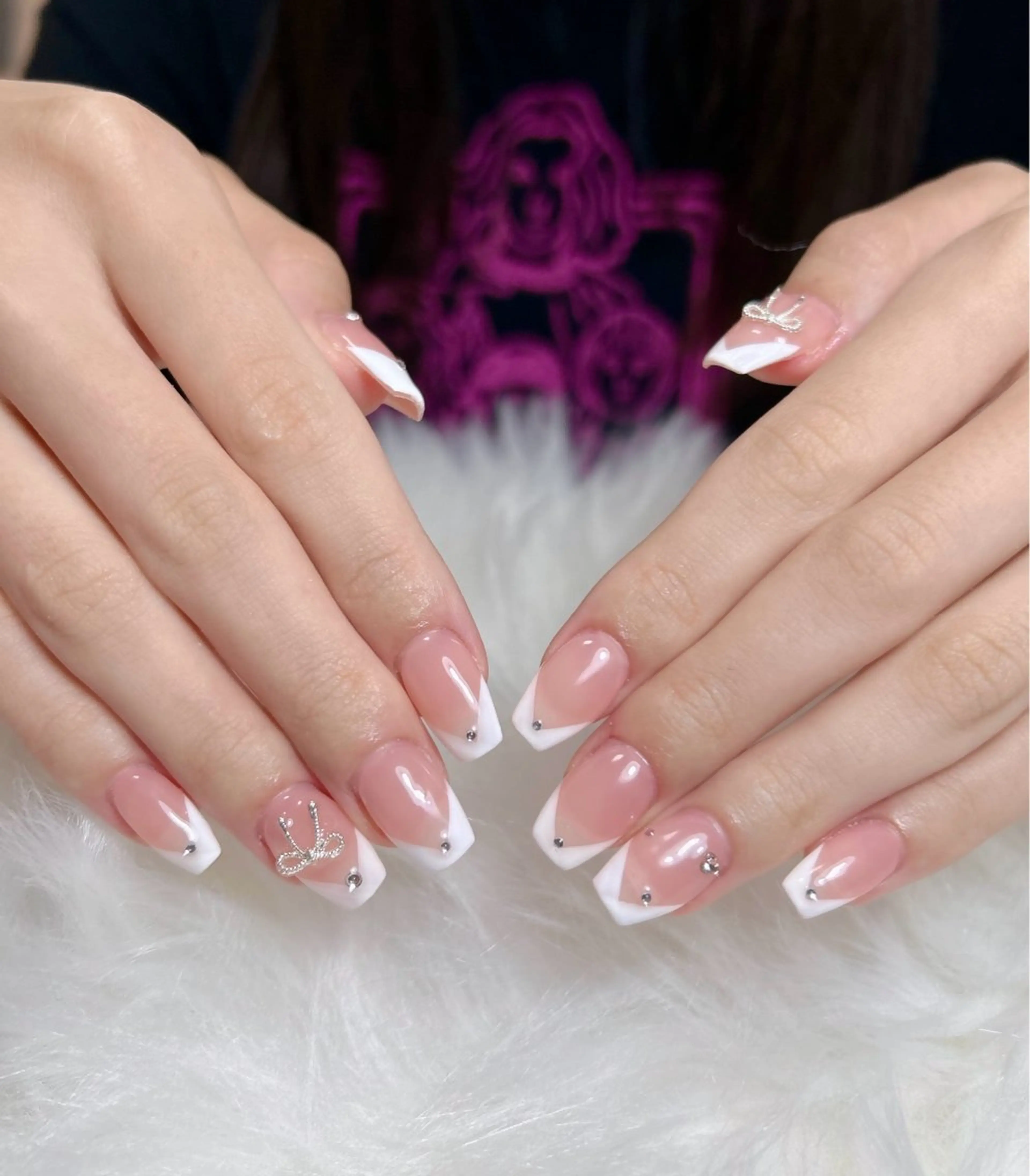 ネイル アートネイル オーロラネイル チークネイル 長さ出し フットネイル Chan nailsのネイルデザイン