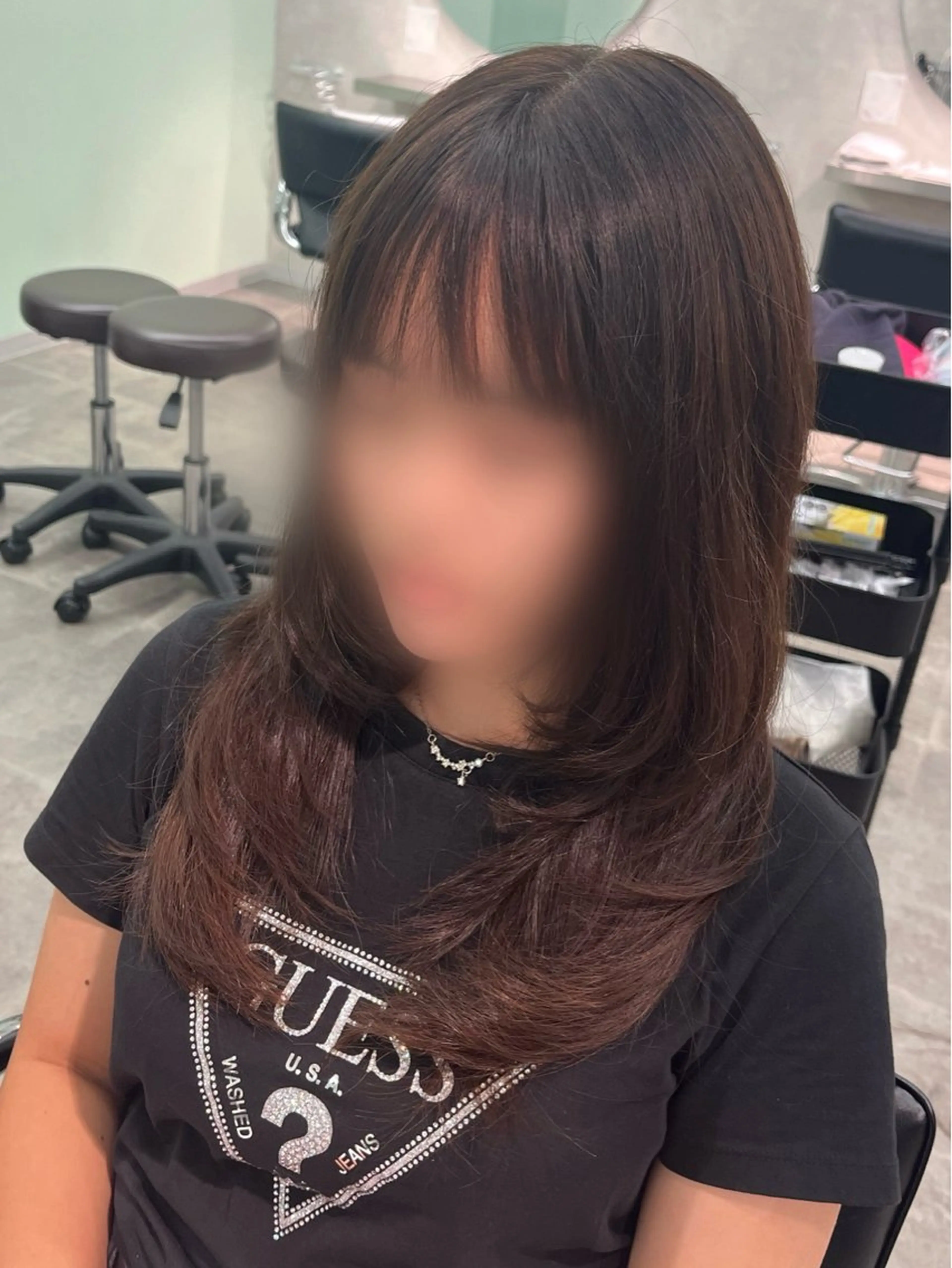 セミロング 韓国ヘア 高野優真のヘアスタイル