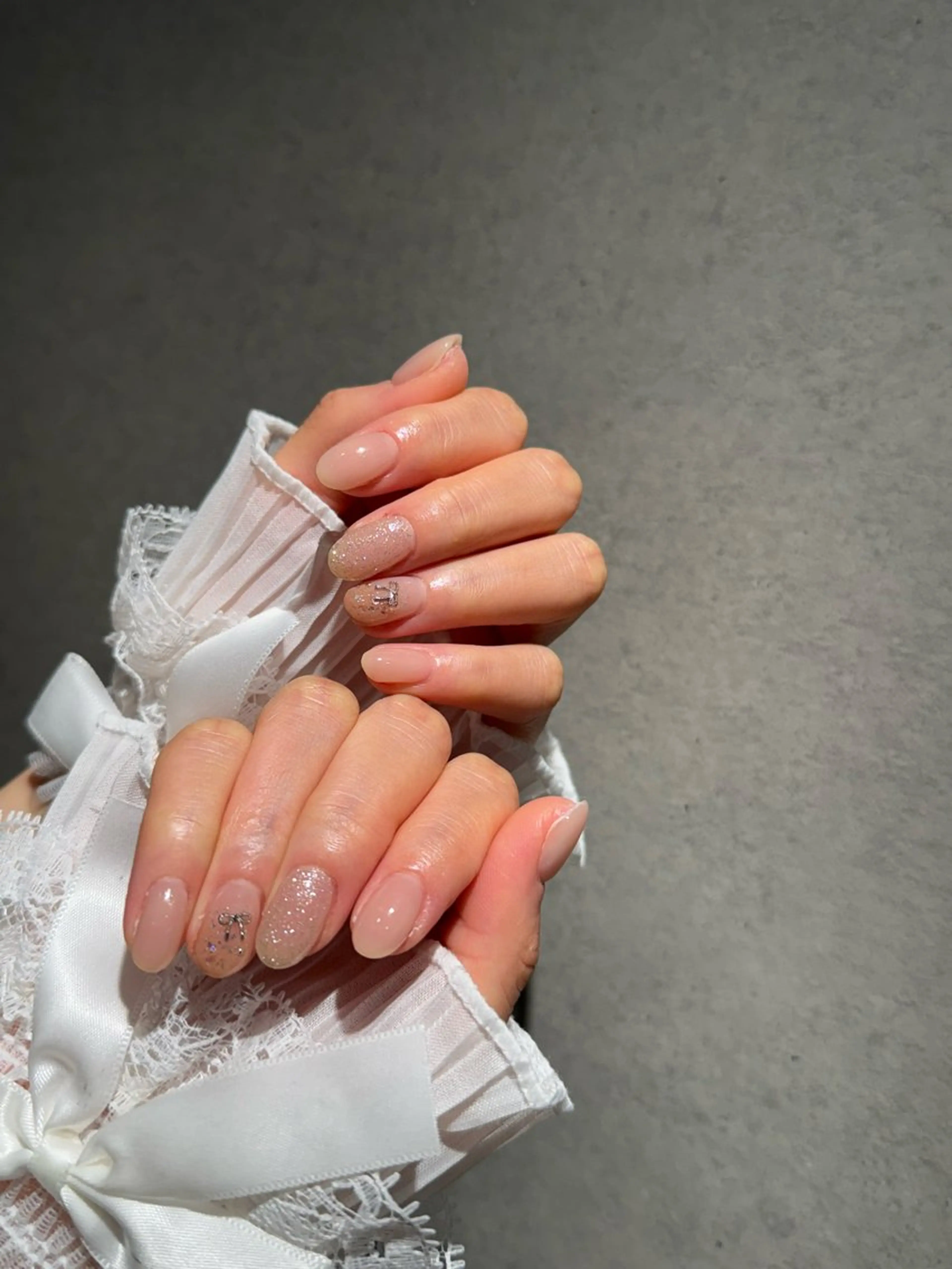 ネイル I-nailロング /ワンホン/キラキラのネイルデザイン