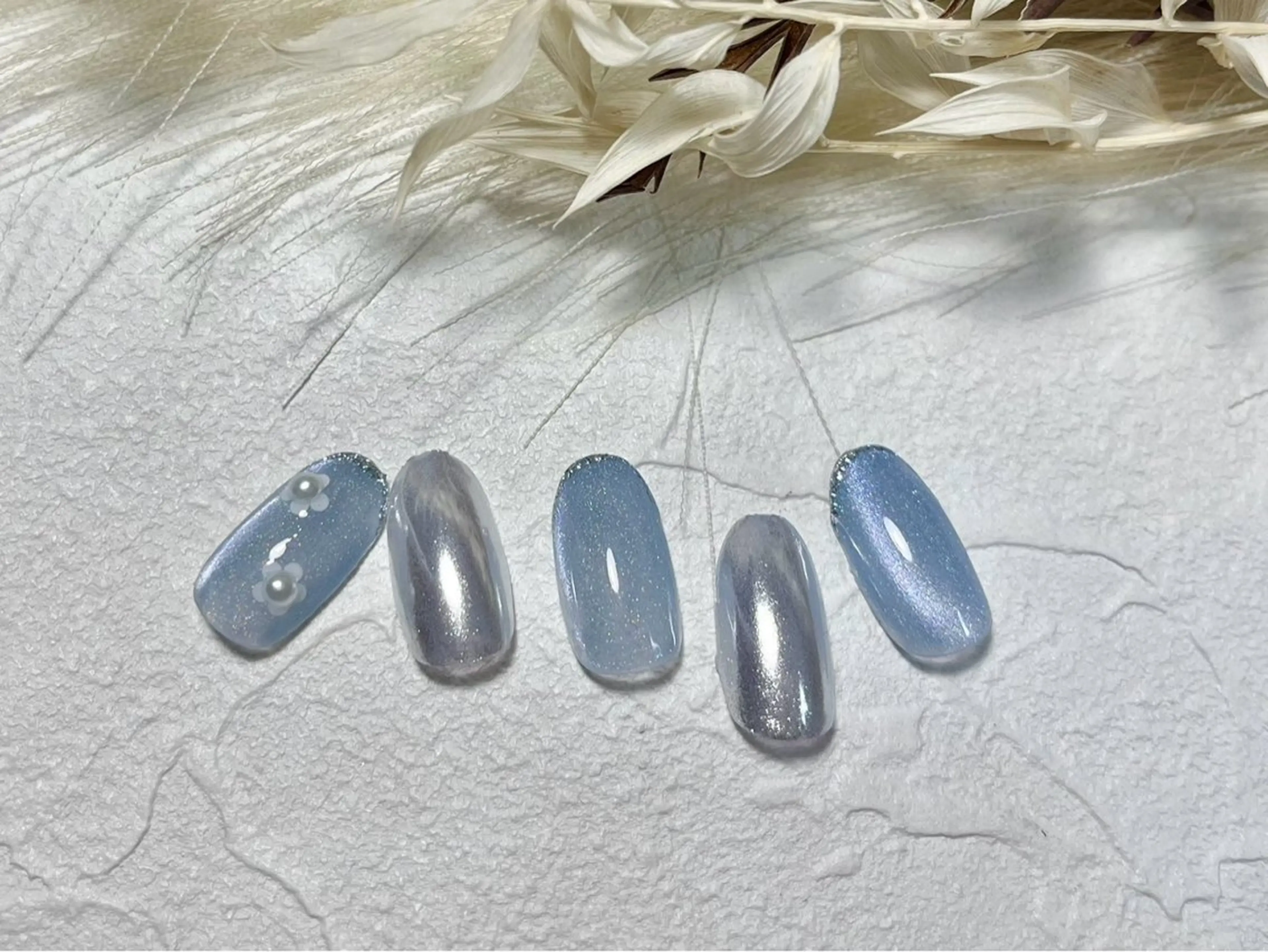 ネイル オーロラネイル フットネイル フレンチネイル ジェルネイル 韓国ネイル Mogu nail 二子玉川のネイルデザイン