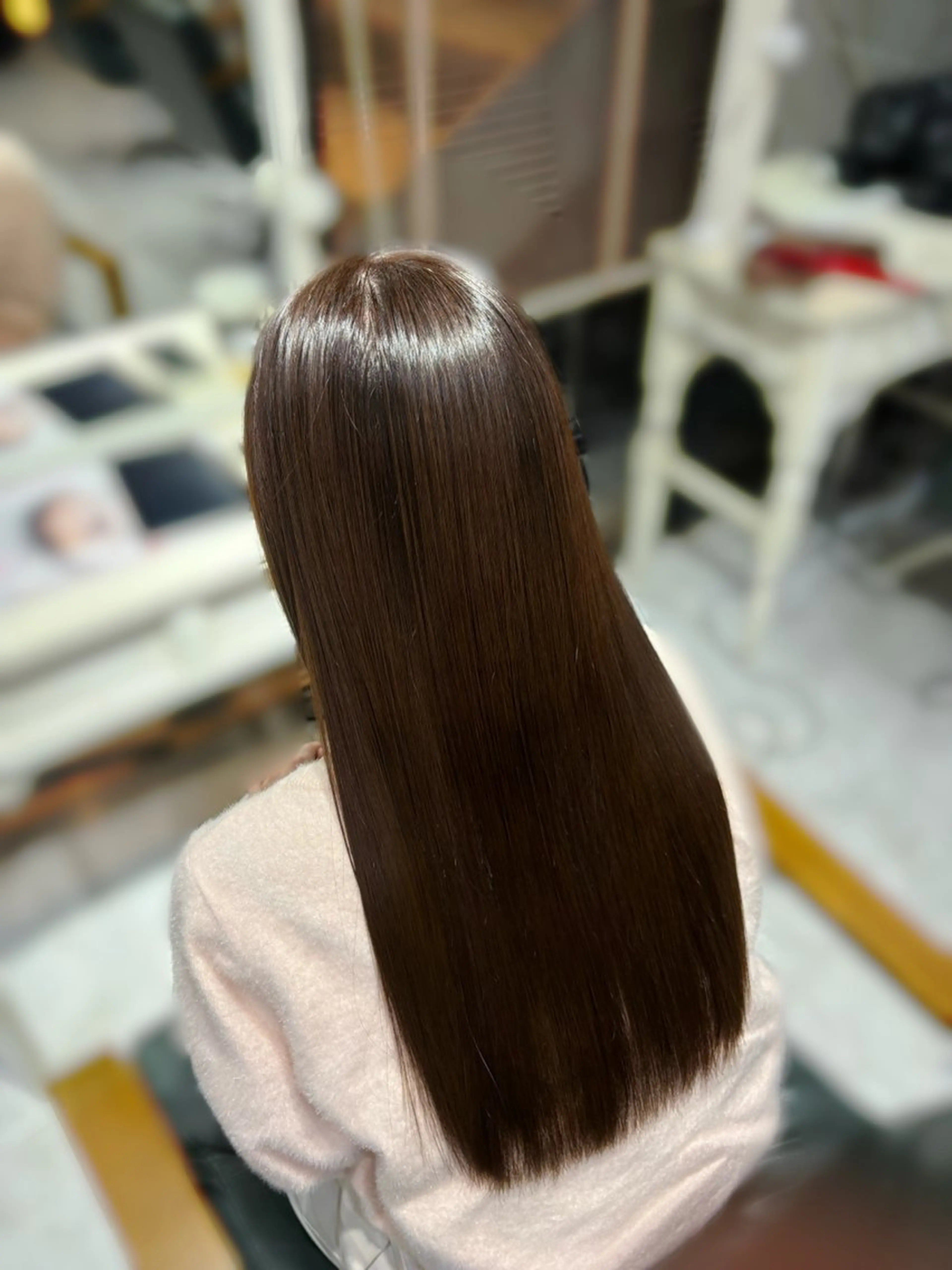 ロング カラー 髪質改善 トリートメント 酸熱トリートメント ヘアカラー トリートメント 𝐍𝐚𝐧𝐚{ 髪質改善/ハイトーンのヘアスタイル