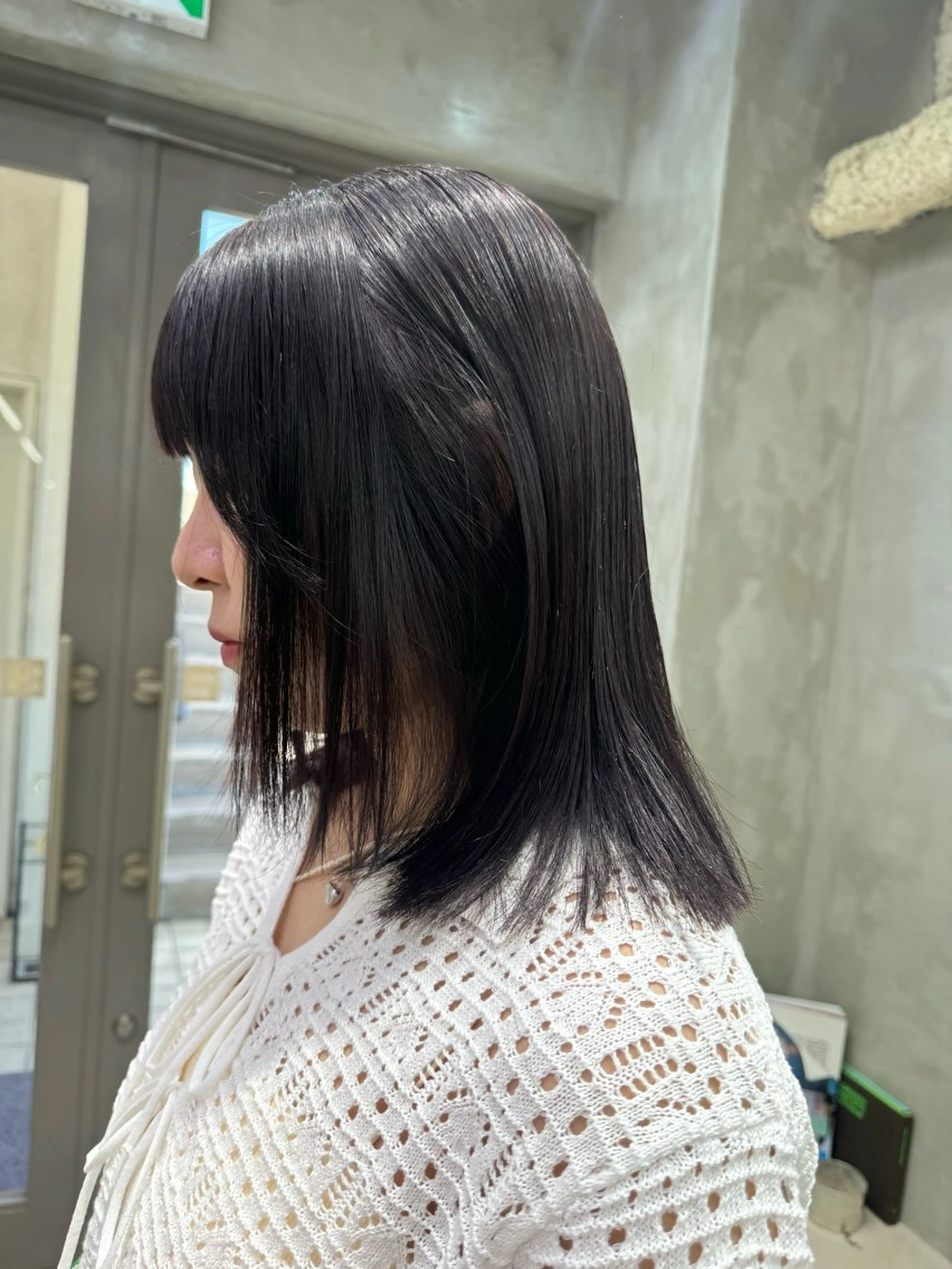 ミディアム ボブ 酸性ストレート 縮毛矯正 🍈yurina 福岡/パーマ🍈のヘアスタイル