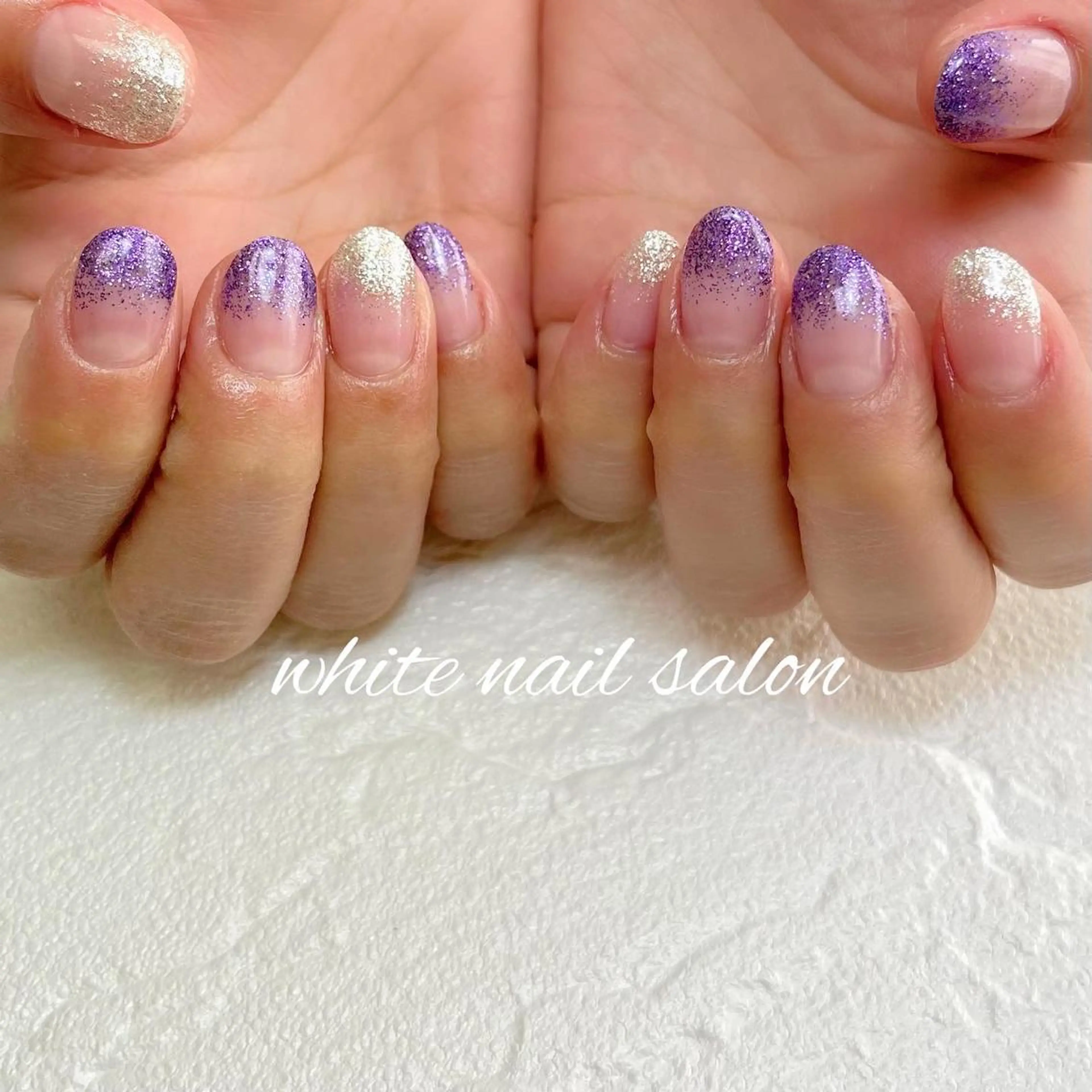 ネイル フットネイル ジェルネイル ハードジェル ラメ(グリッター) 持ち込み ハンドネイル white nail salonのネイルデザイン