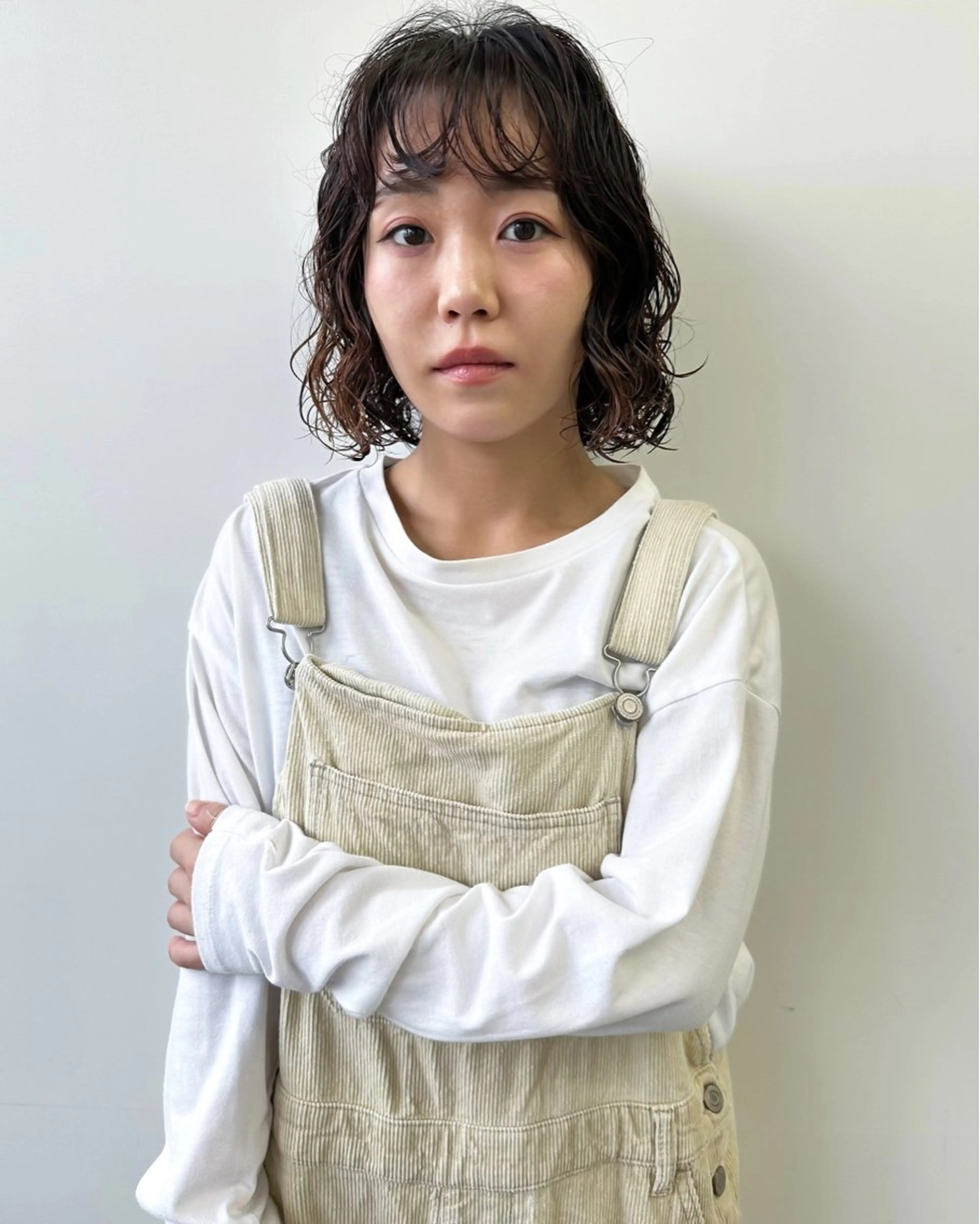 ミディアム パーマ ミディアムパーマ ボブ カット パーマ 似合わせカット ケアパーマ喜来雅由のヘアスタイル