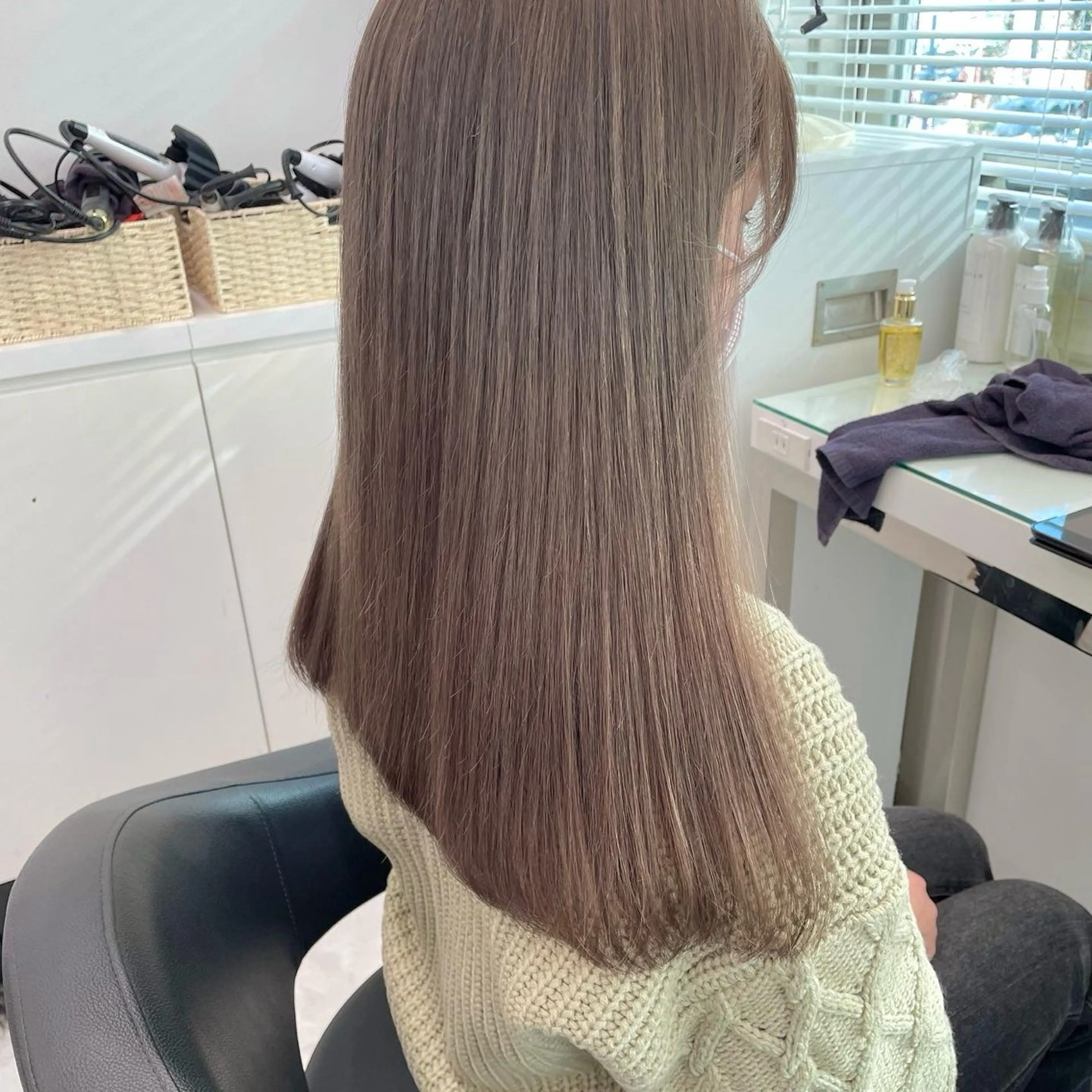 カラー ヘアカラー 🤍Mei🤍赤み消 し透明感ツヤカラーのヘアスタイル