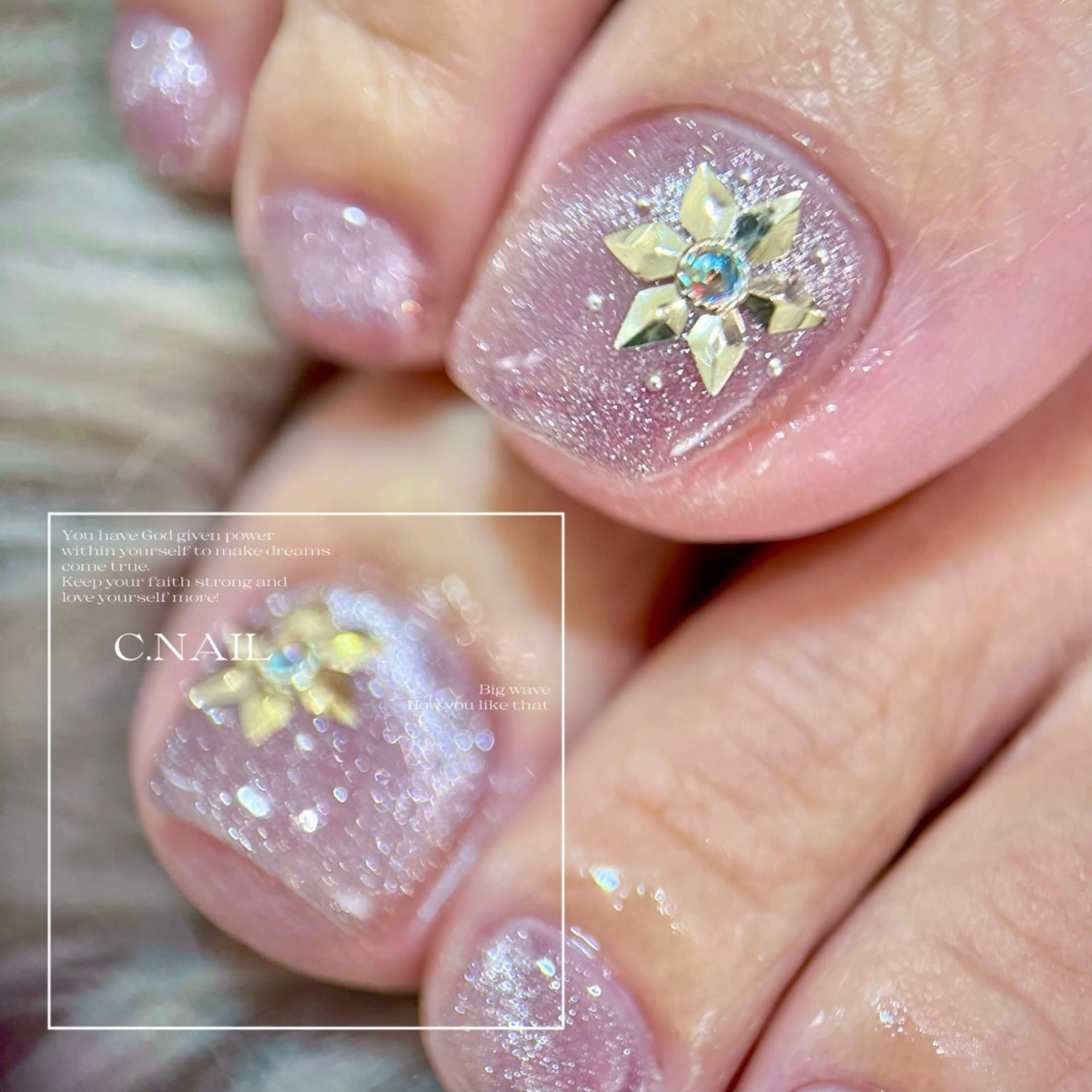 ネイル フットネイル マグネットネイル 冬ネイル クリスマス C.Nail &Eye筑紫駅のネイルデザイン