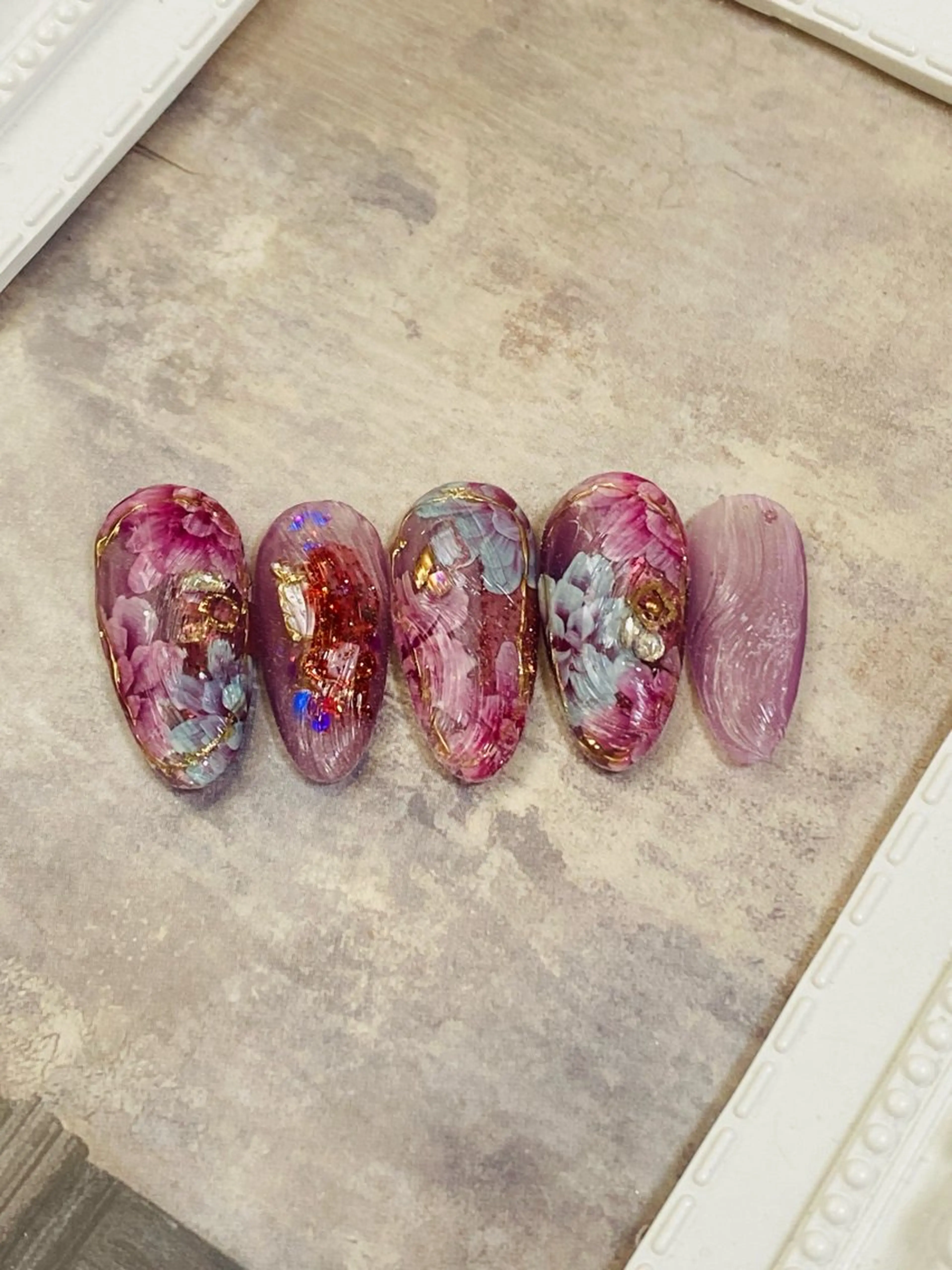 ネイル フラワーネイル ハンドネイル 自宅ネイルサロン ♦️nuance♦️のネイルデザイン