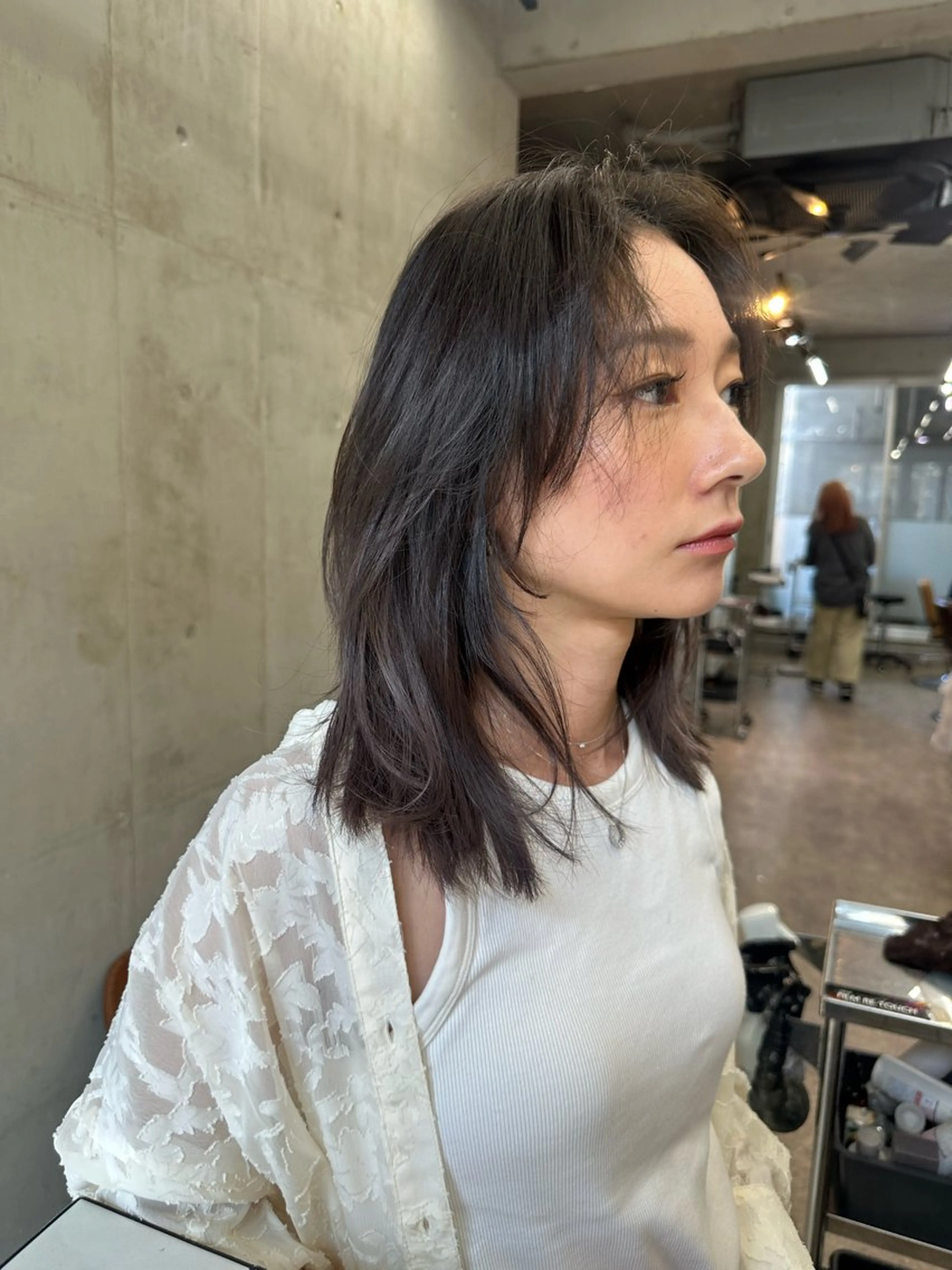 ミディアム カラー グレージュ レイヤーカット カット ヘアカラー トリートメント レイヤーカット💫 ／HARUKA🎀のヘアスタイル