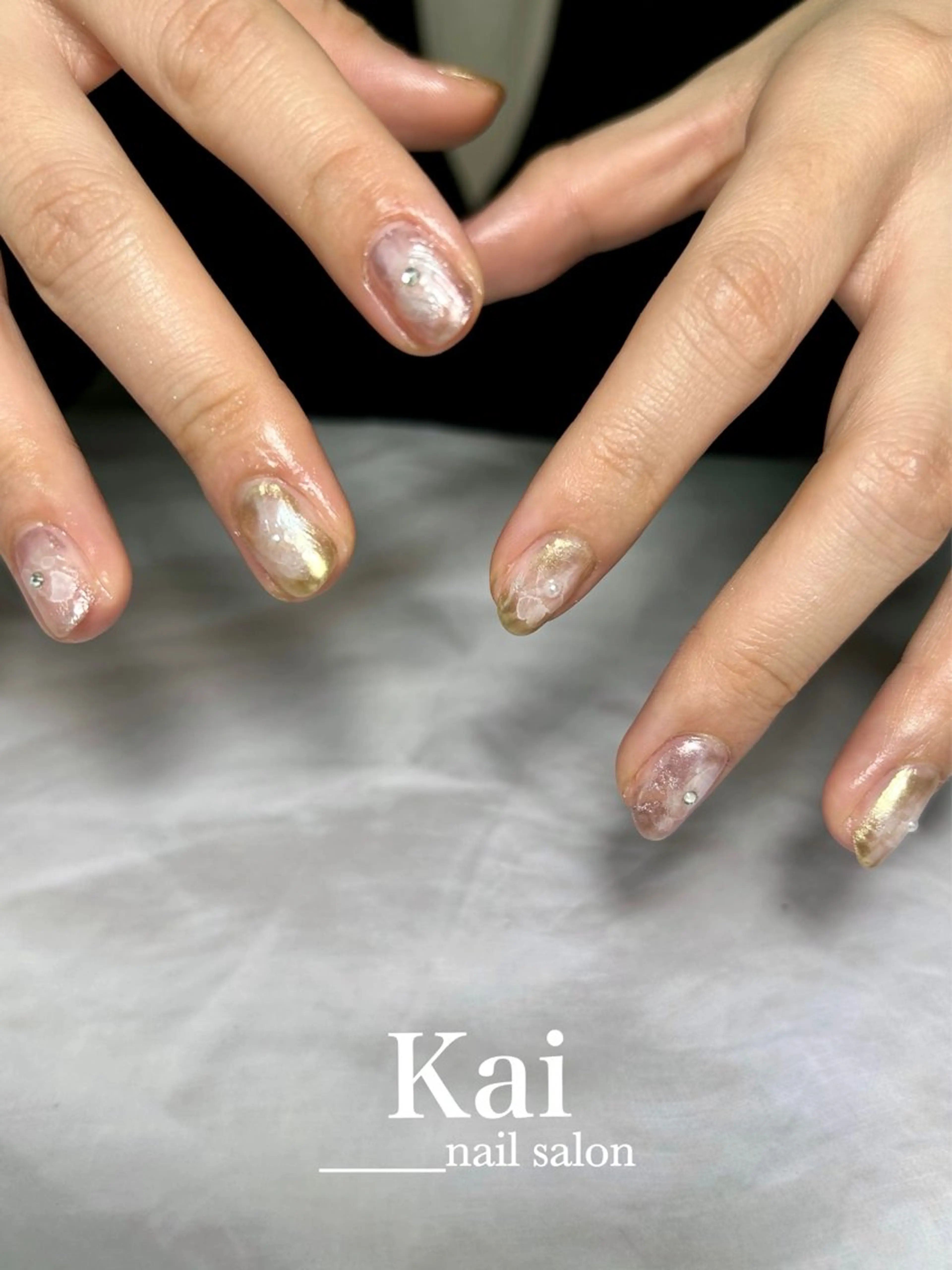 ネイル オーロラネイル 成人式 グラデーション 韓国ネイル ミラーネイル ハンドネイル Kai  nail Mayukoのネイルデザイン