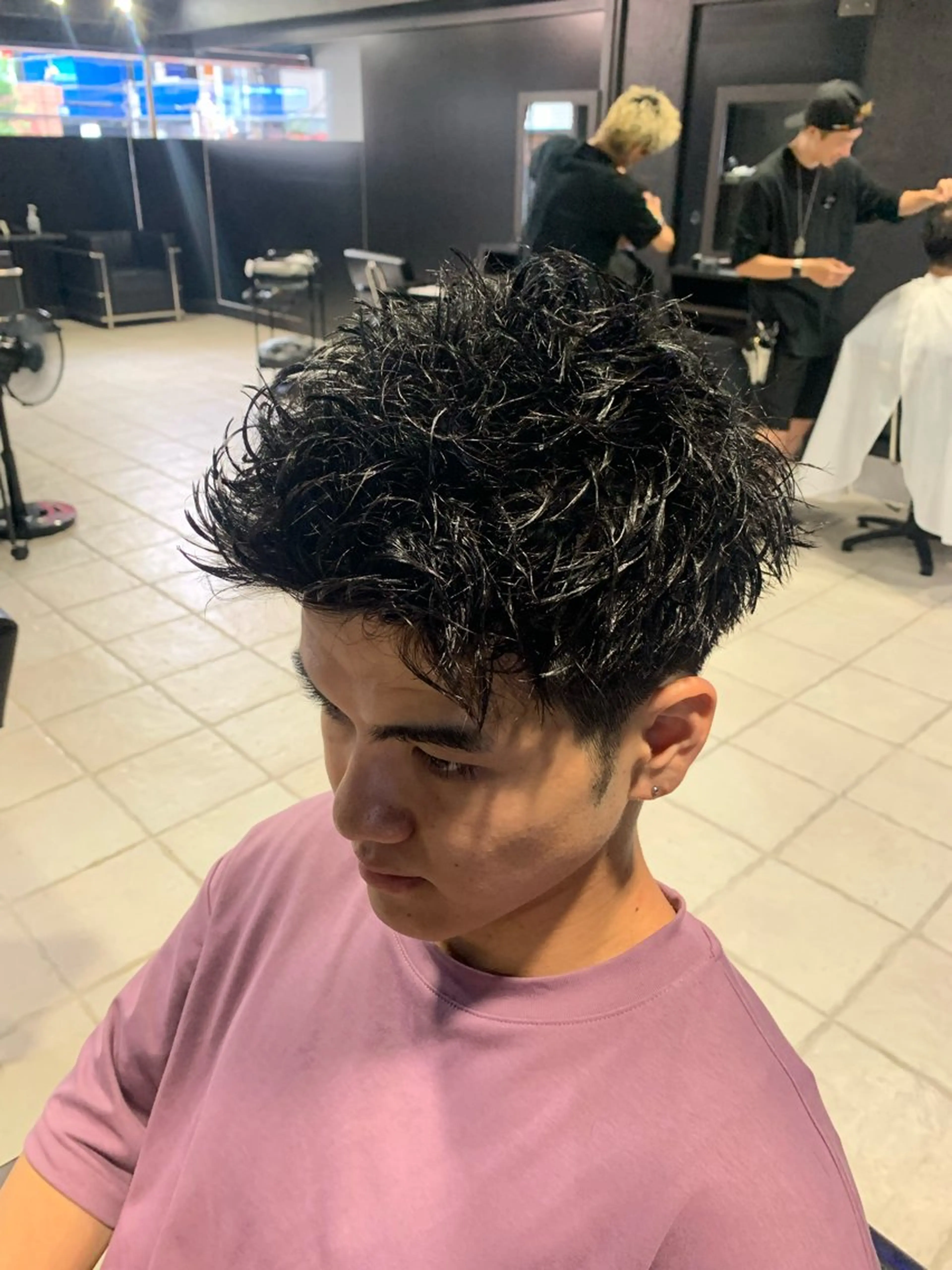 ショート メンズ カット ヘッドスパ ヘアセット メンズパーマ/難波/ 心斎橋　室園亮佑のヘアスタイル