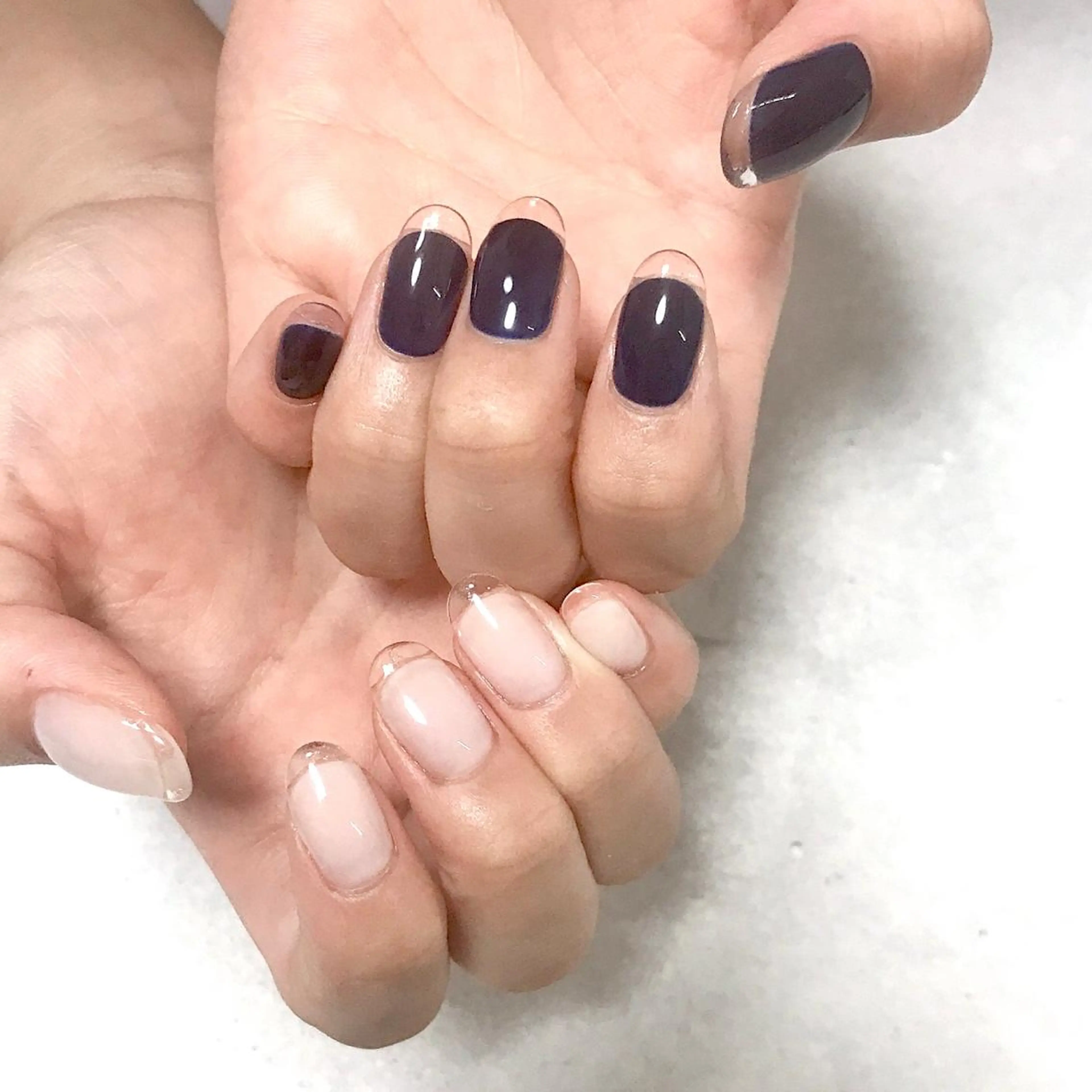 ネイル クリアネイル 長さ出し フレンチネイル ジェルネイル スカルプネイル ステラ marikominoのネイルデザイン