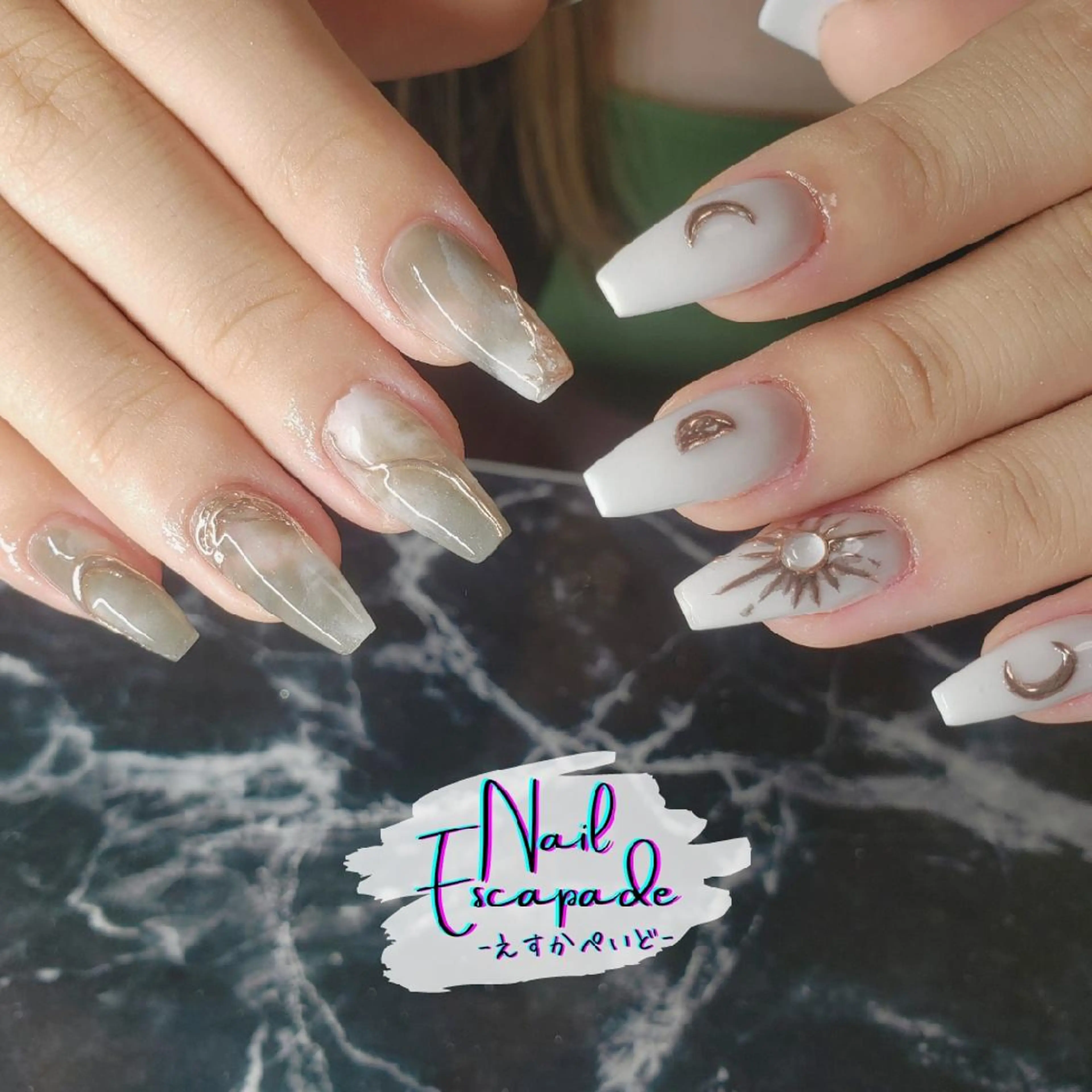 ミディアム ネイル ハンドネイル クロキ 。のネイルデザイン