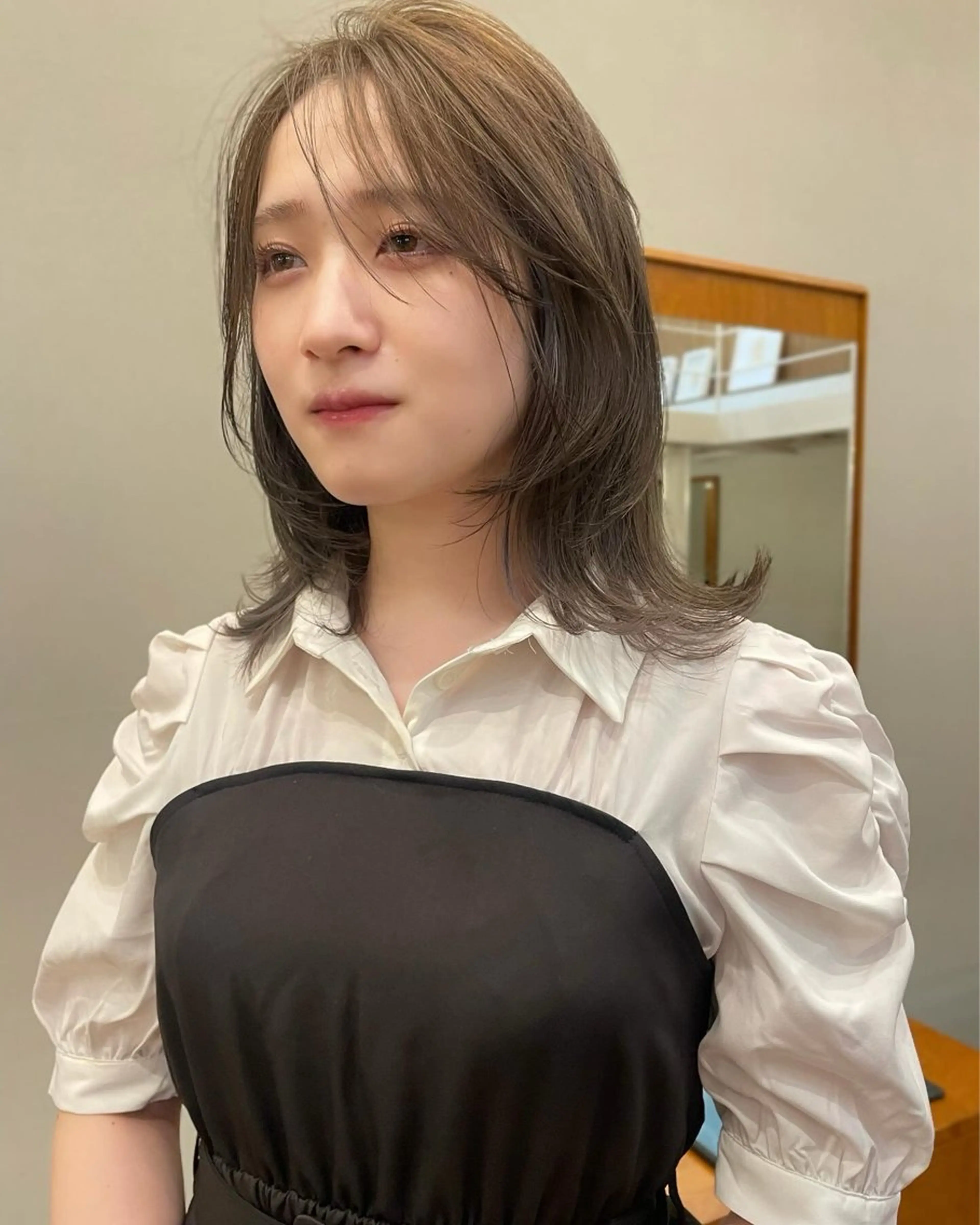 ミディアム 顔周りカット レイヤーカット tete nico所属・似合わせ/ヘアカラー nanami🌸のヘアスタイル