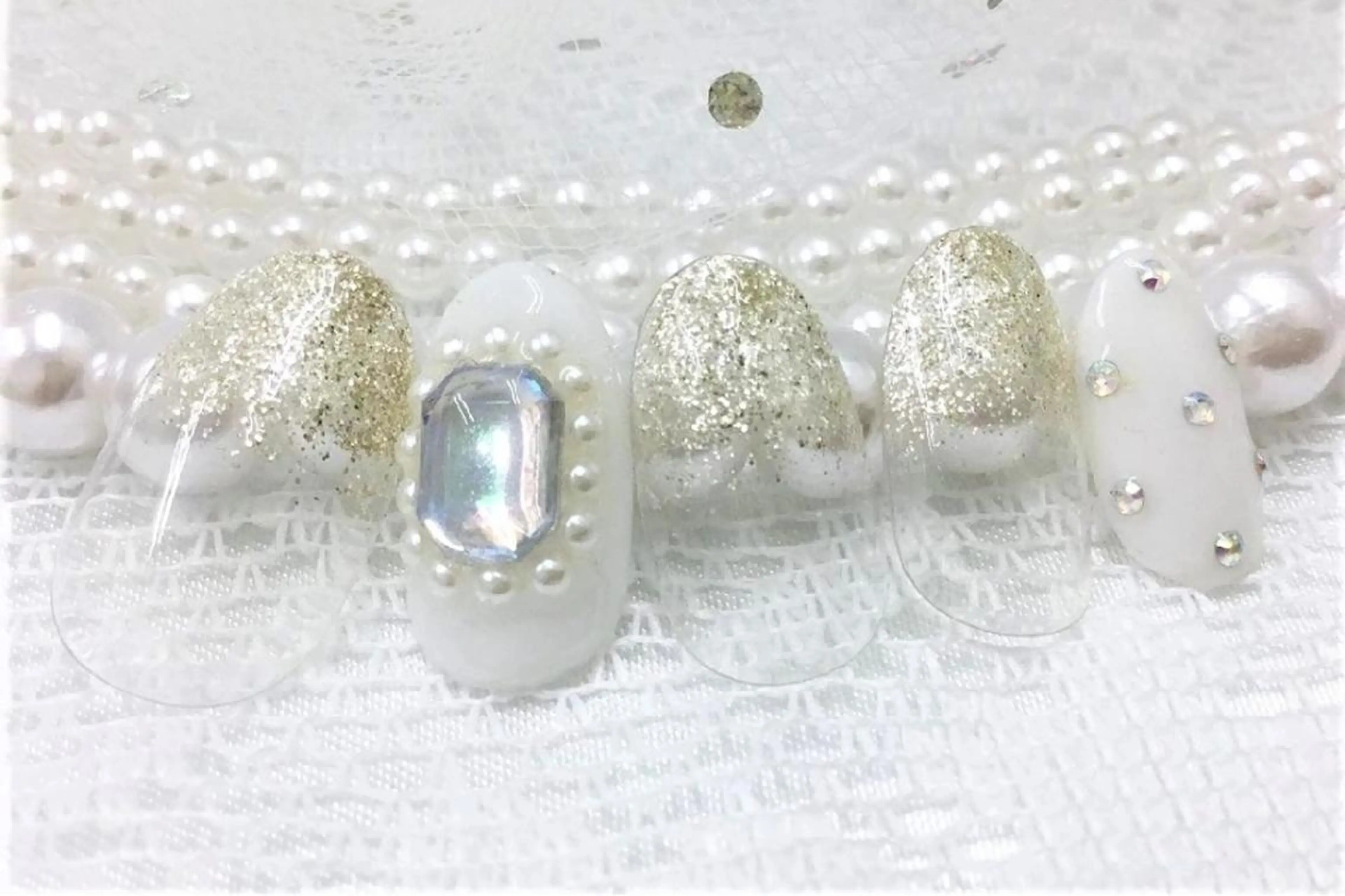 ミディアム ネイル ネイリストゆか💅 長さだし、深爪矯正のネイルデザイン