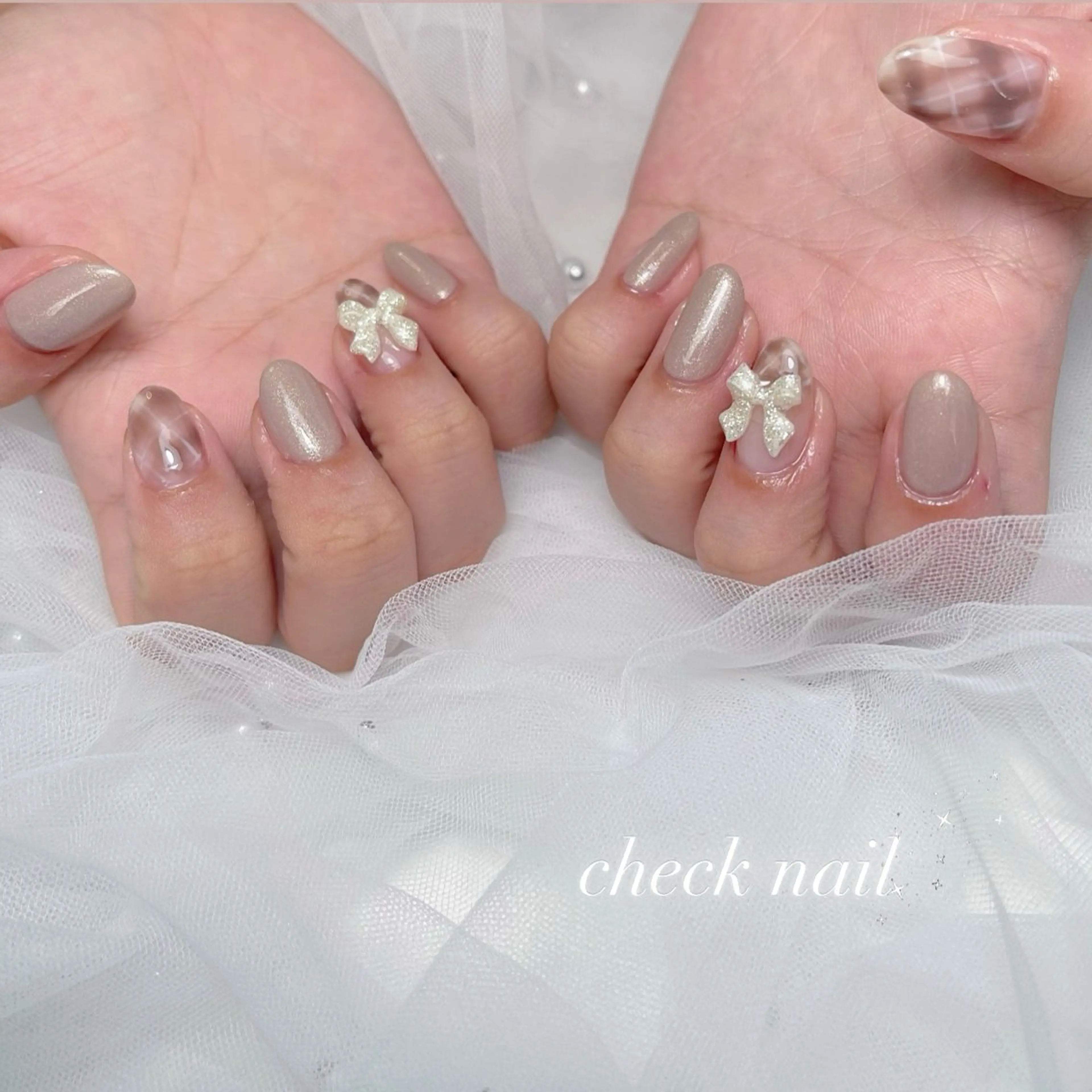 ネイル アートネイル 長さ出し ジェルネイル 韓国ネイル 持ち込み ハンドネイル RE SALONのネイルデザイン