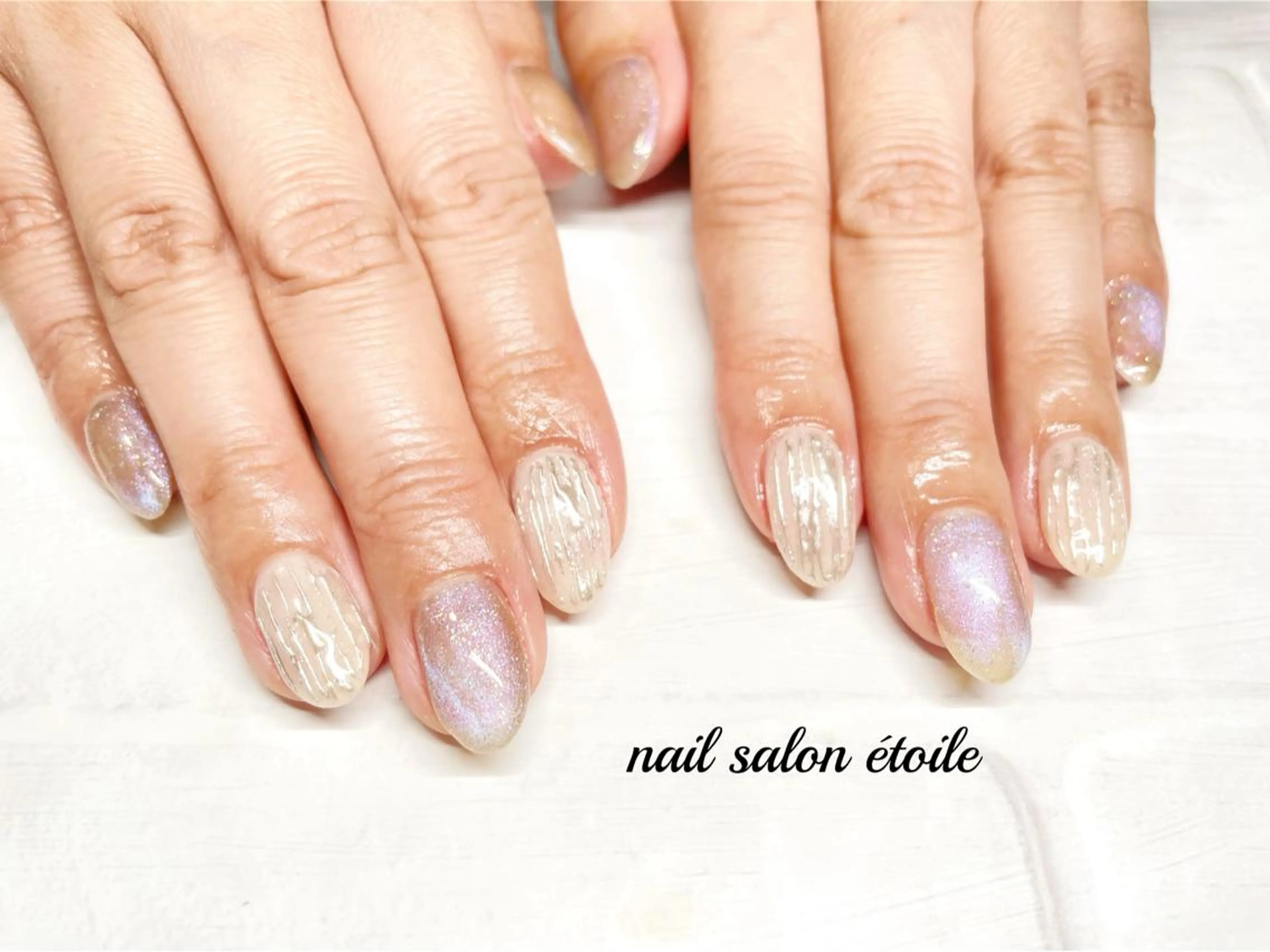 ネイル ジェルネイル キラキラネイル マグネットネイル ニュアンスネイル ハンドネイル nail salon étoileのネイルデザイン