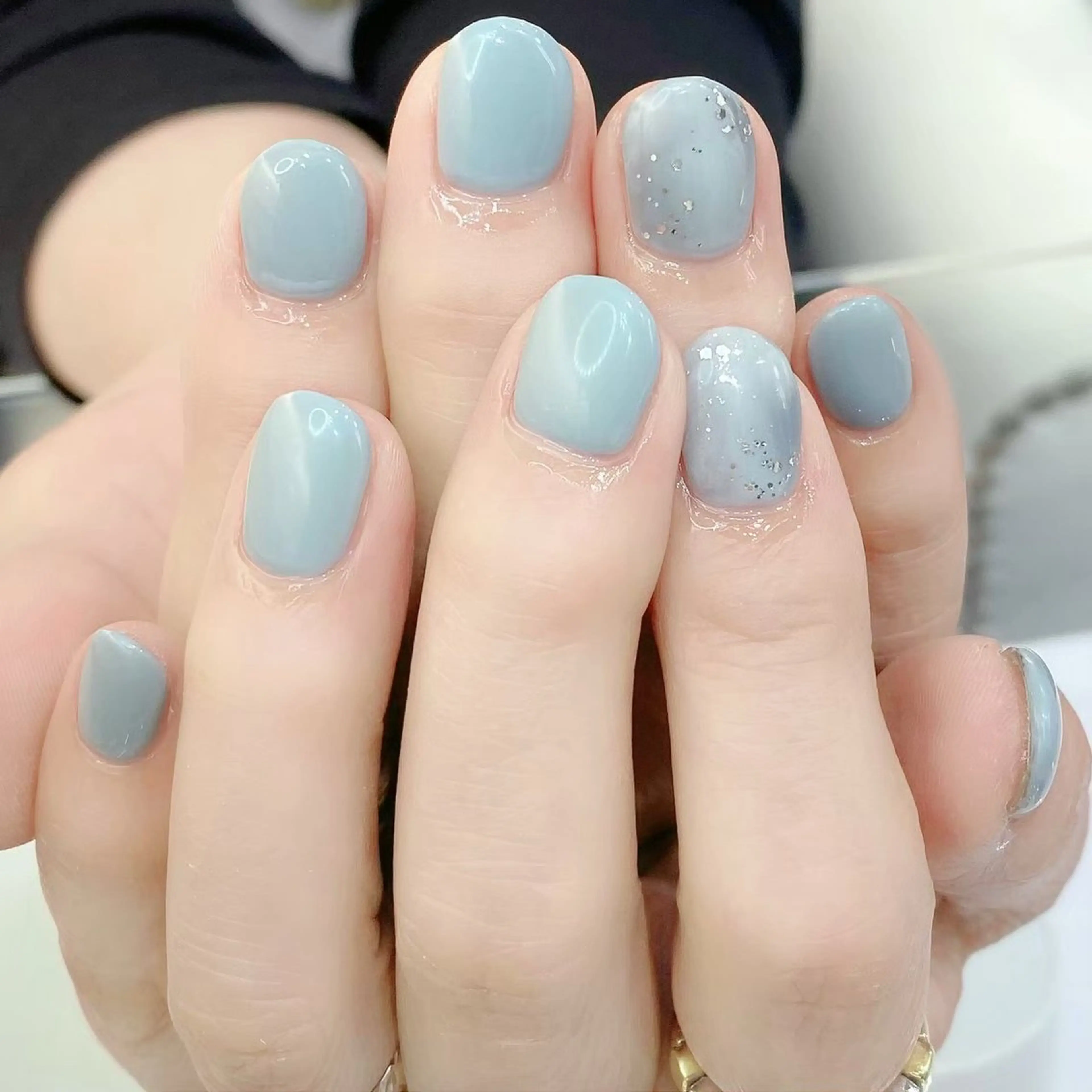 ネイル ラメ(グリッター) ワンカラーネイル 安江 翼のマツエク・マツパデザイン