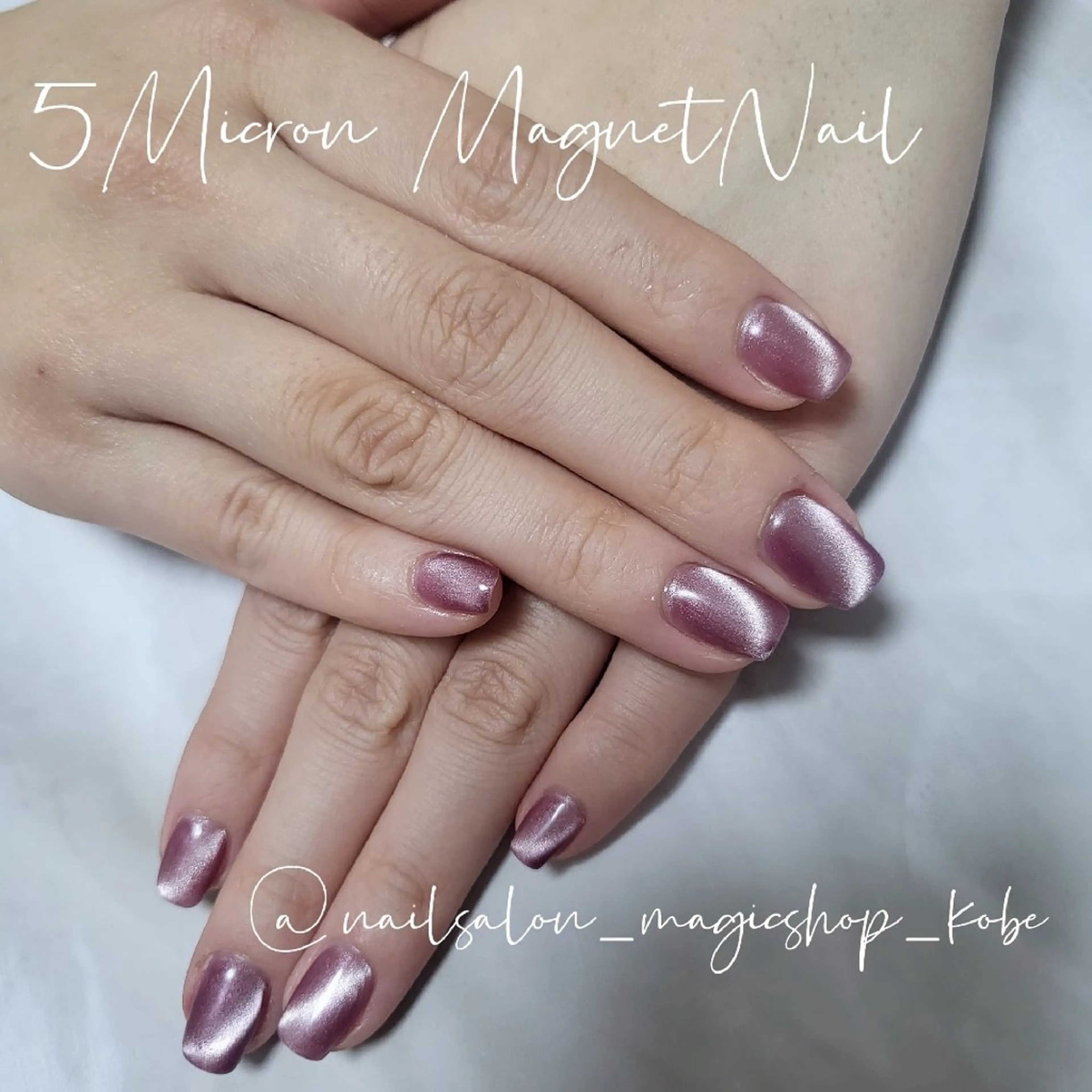 ネイル ジェルネイル マグネットネイル ピンク 赤色 ソフトジェル ハンドネイル Nailsalon MagicShopのネイルデザイン