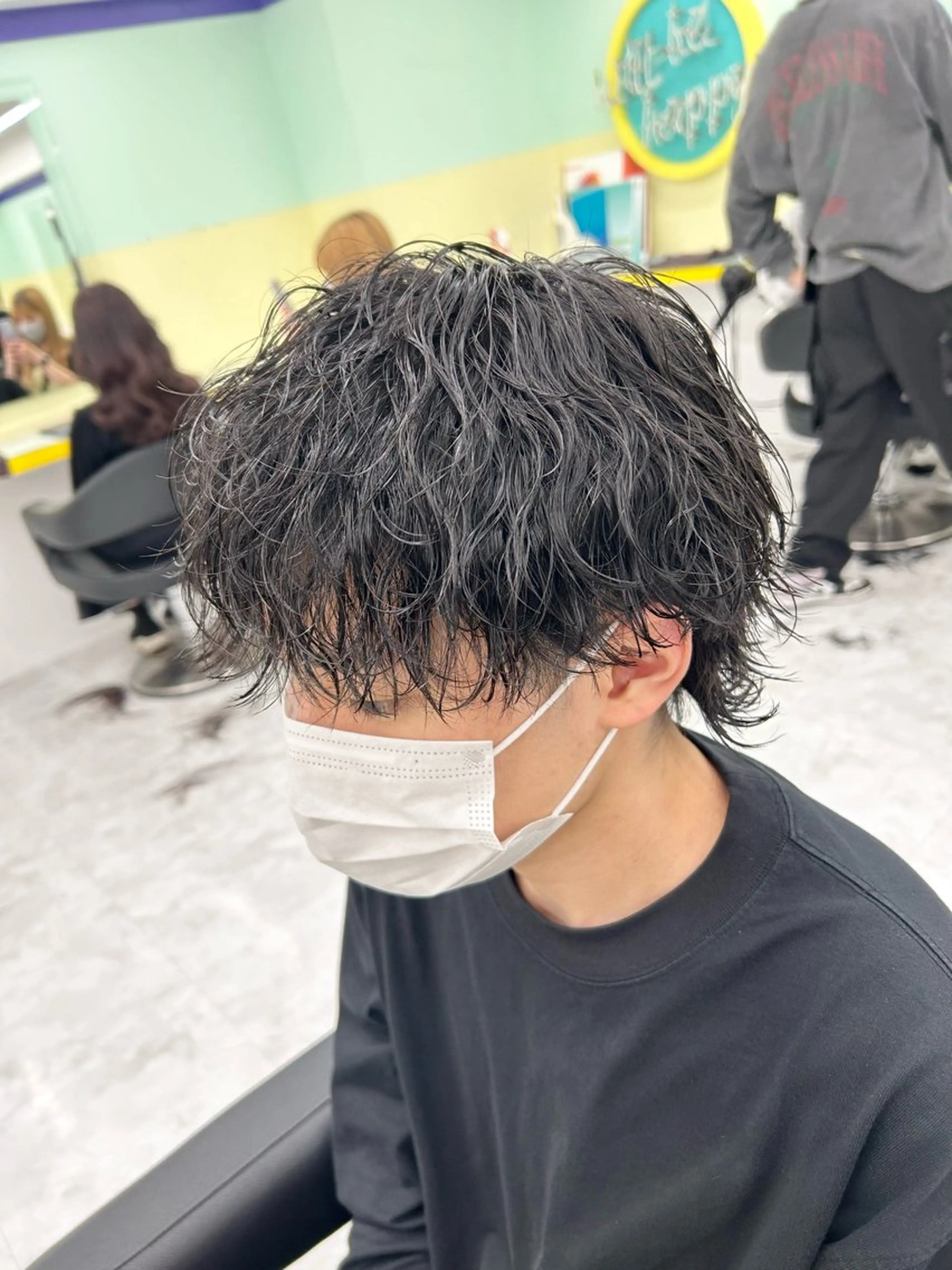 ショート パーマ メンズ カット パーマ 韓国レイヤーカット /REIのヘアスタイル