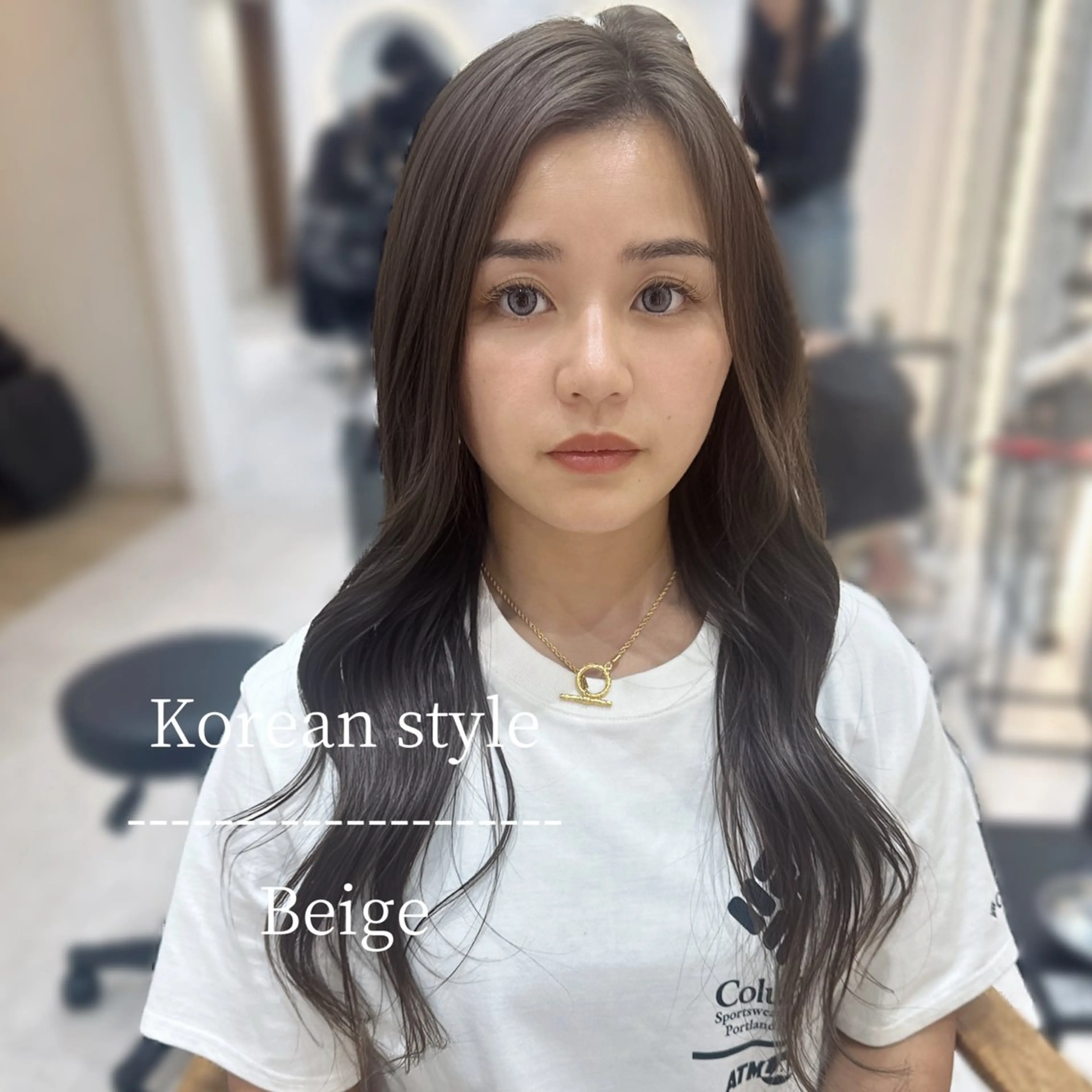 ロング 韓国ヘア/艶髪ロング グレージュ/kanaのヘアスタイル