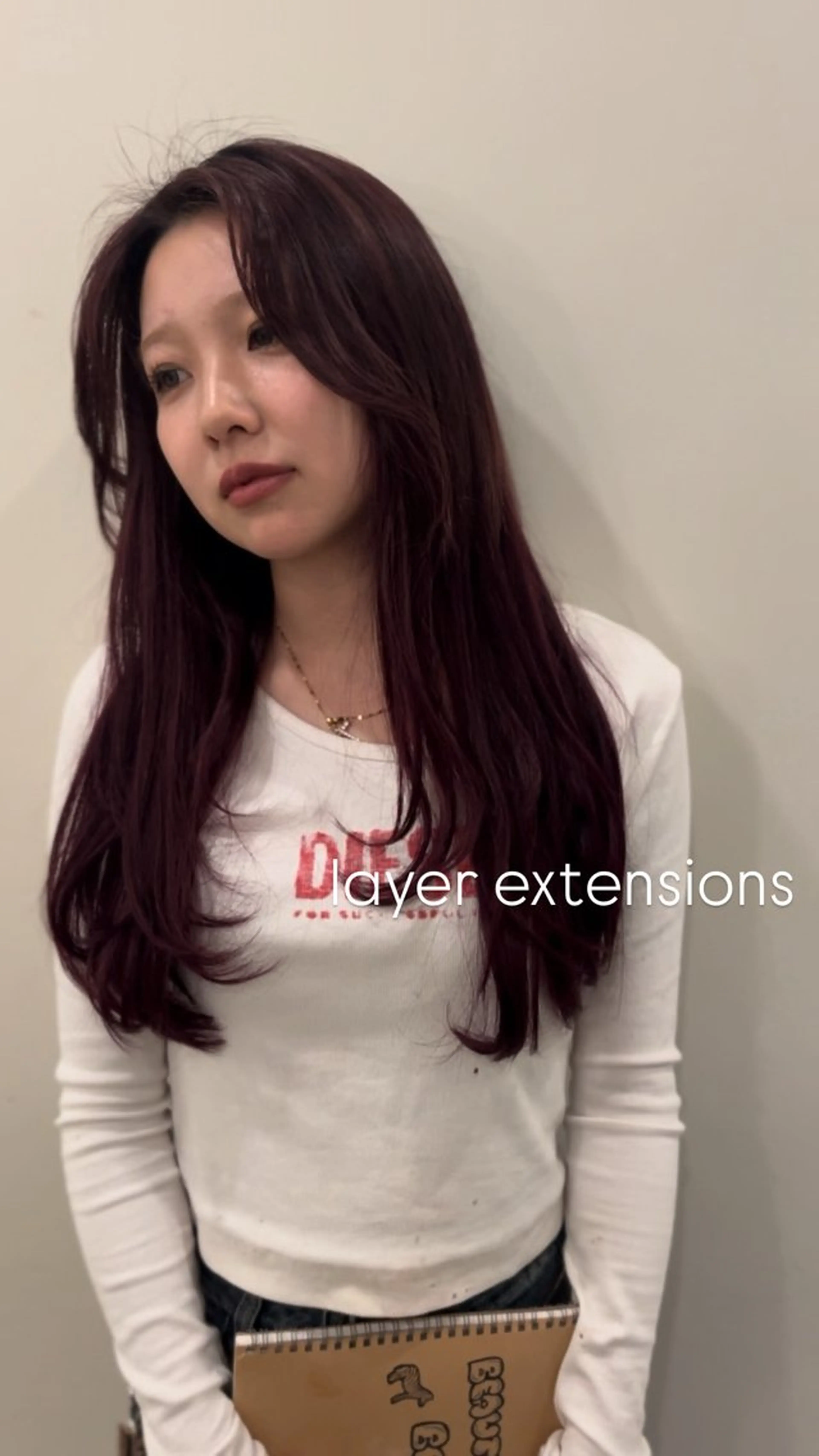 ロング カラー カット エクステ 似合わせカット暖色 カラーhiyonaのヘアスタイル