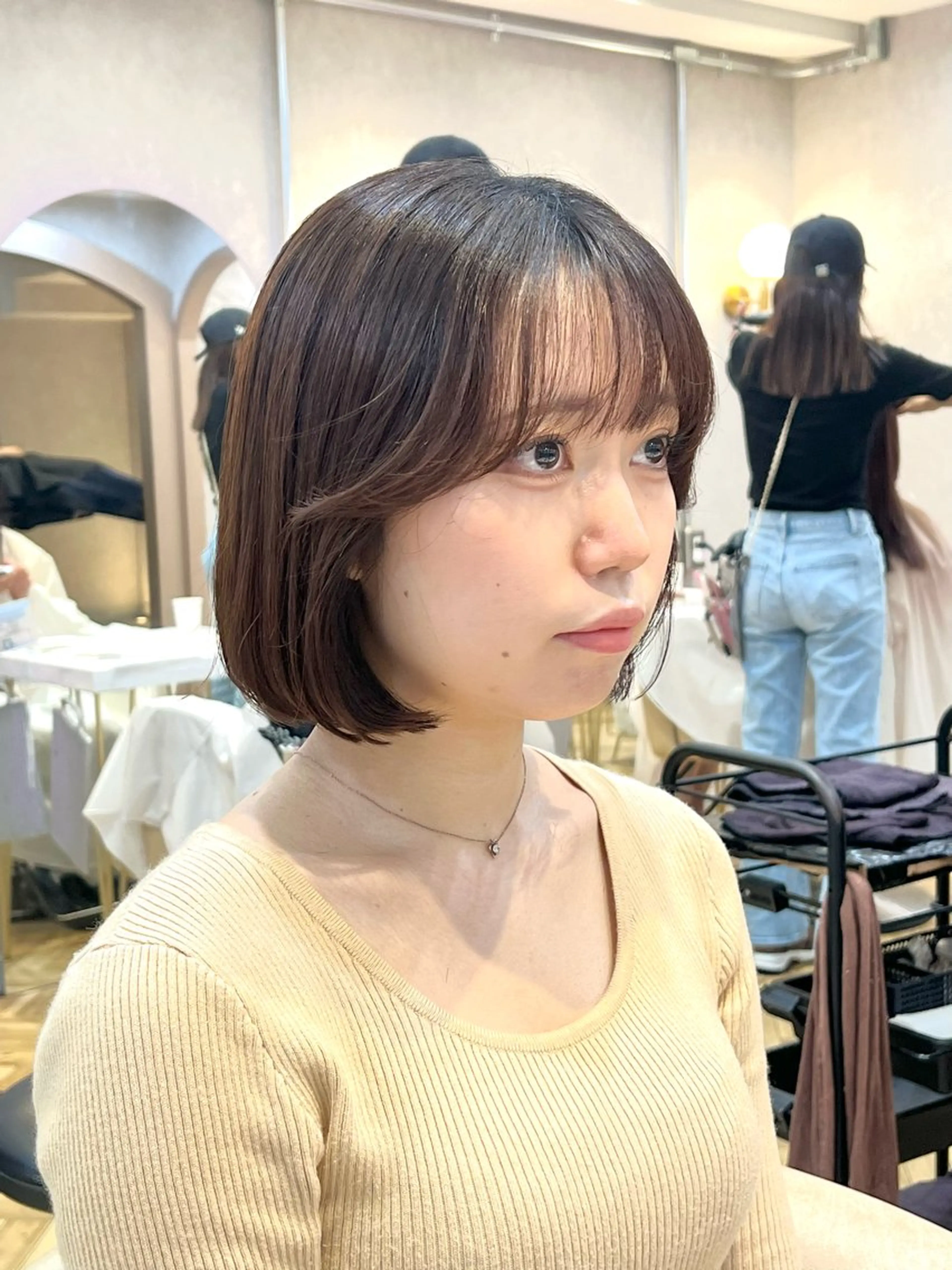 ミディアム 🎀韓国レイヤー🎀 顔周り　とばみかのヘアスタイル