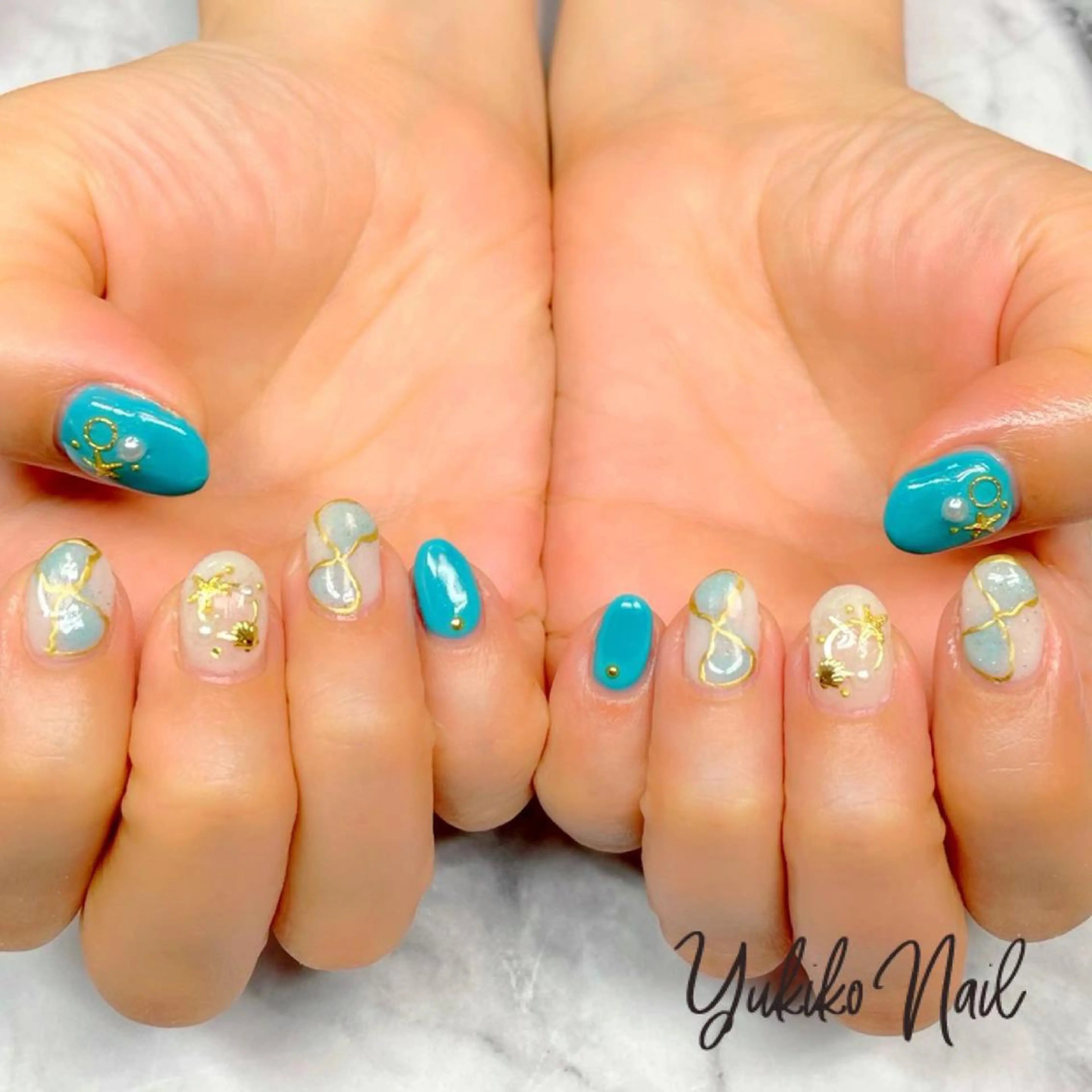ネイル 夏ネイル ハンドネイル ユキコ ネイルのネイルデザイン