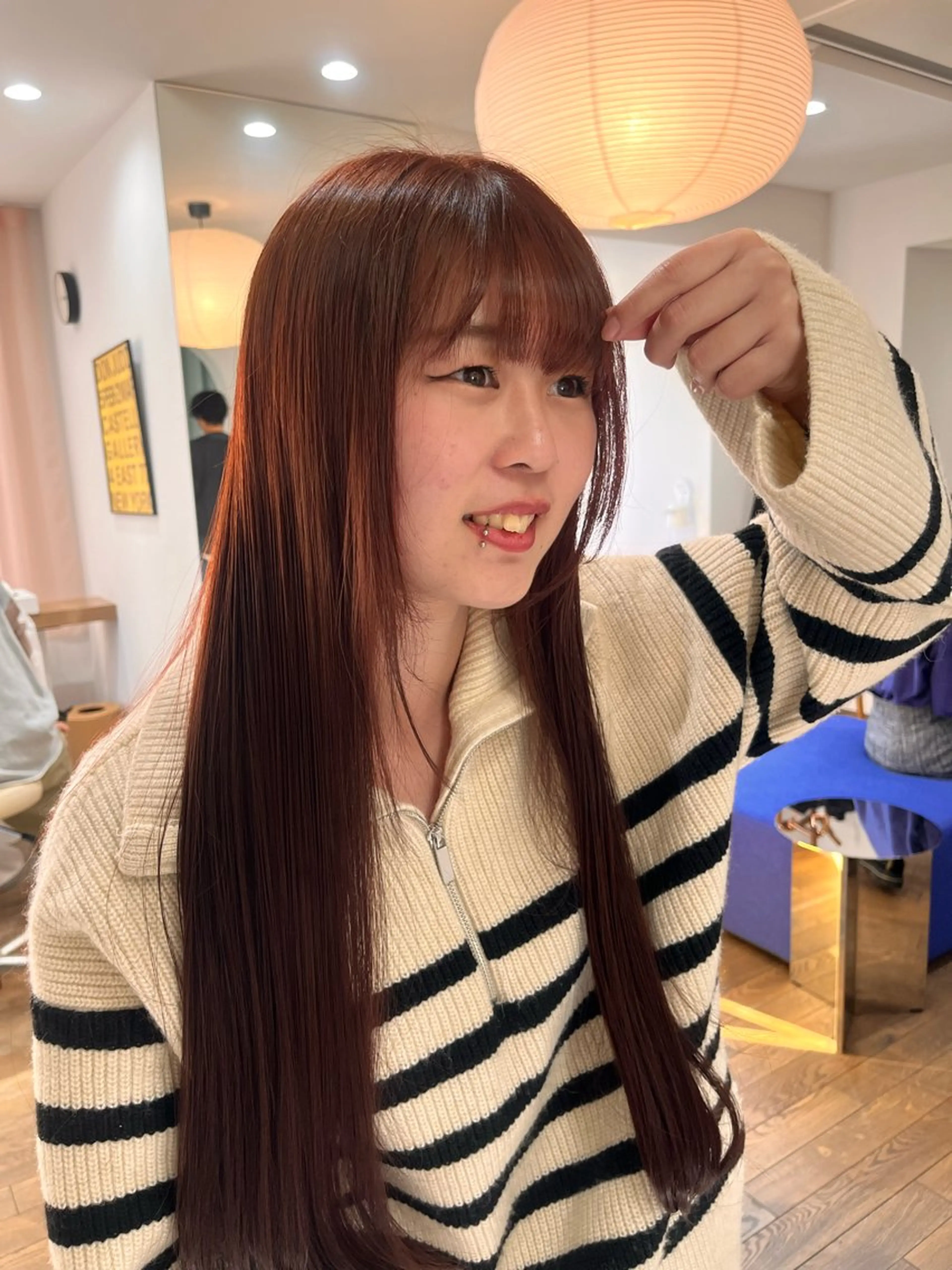 ロング カラー オレンジ ヘアカラー 武村美咲/ 暖色/艶カラーのヘアスタイル