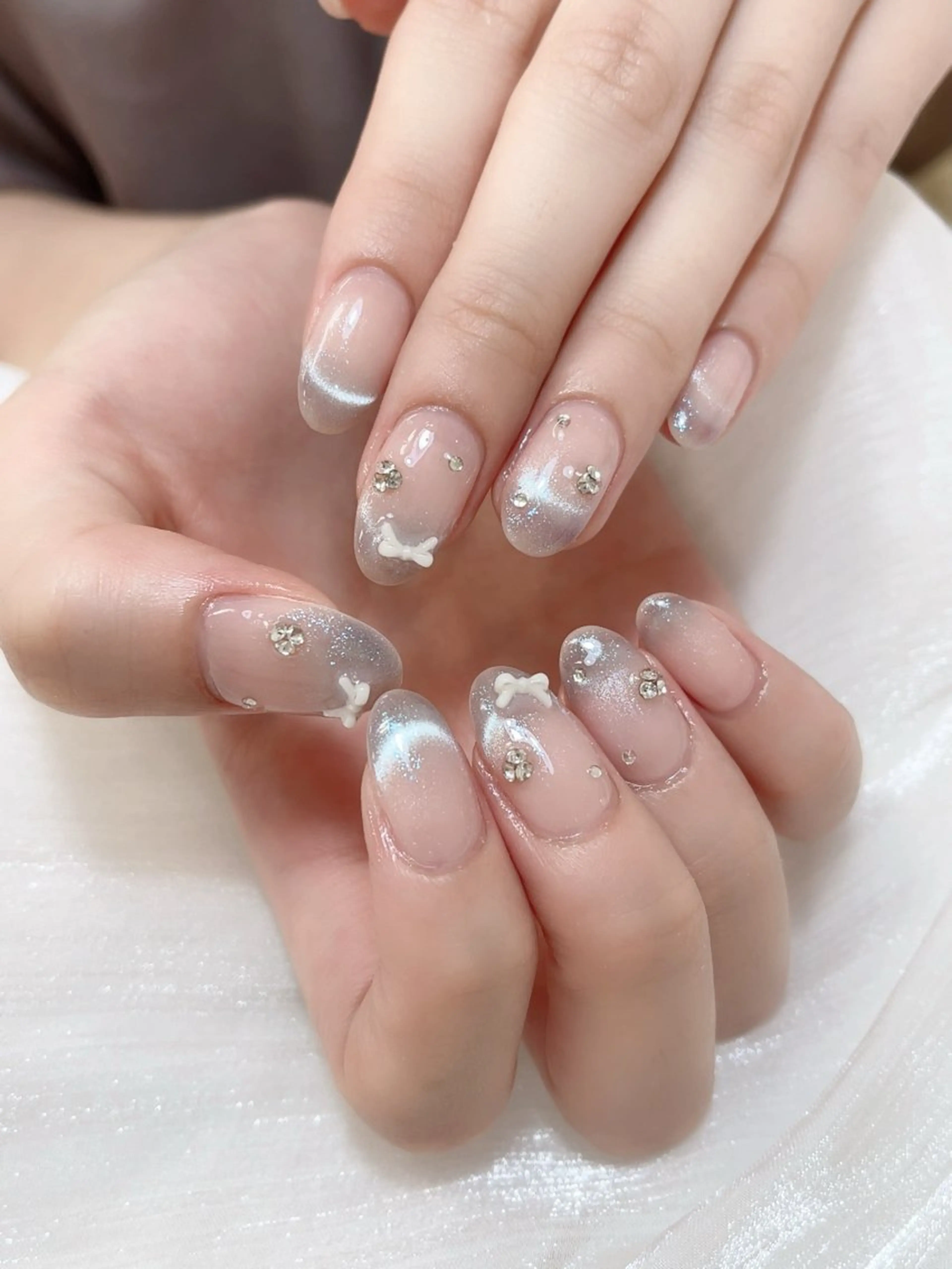 ネイル チークネイル フレンチネイル グラデーション キラキラネイル 韓国ネイル ハンドネイル DUO MI所属・DUO   MI nail salonのネイルデザイン