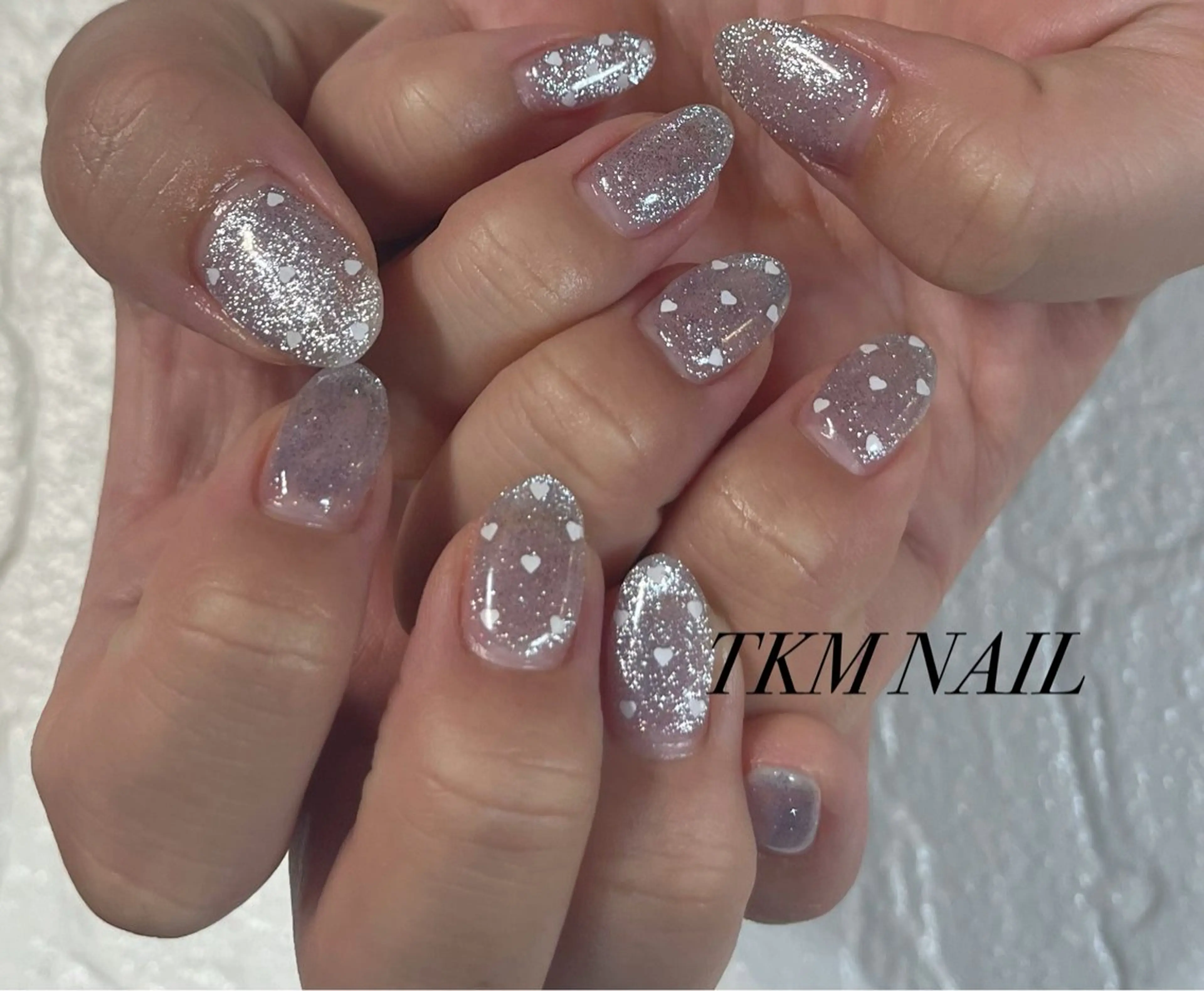 ネイル ハート ホログラムネイル シンプルネイル ______ TKM  NAILのネイルデザイン