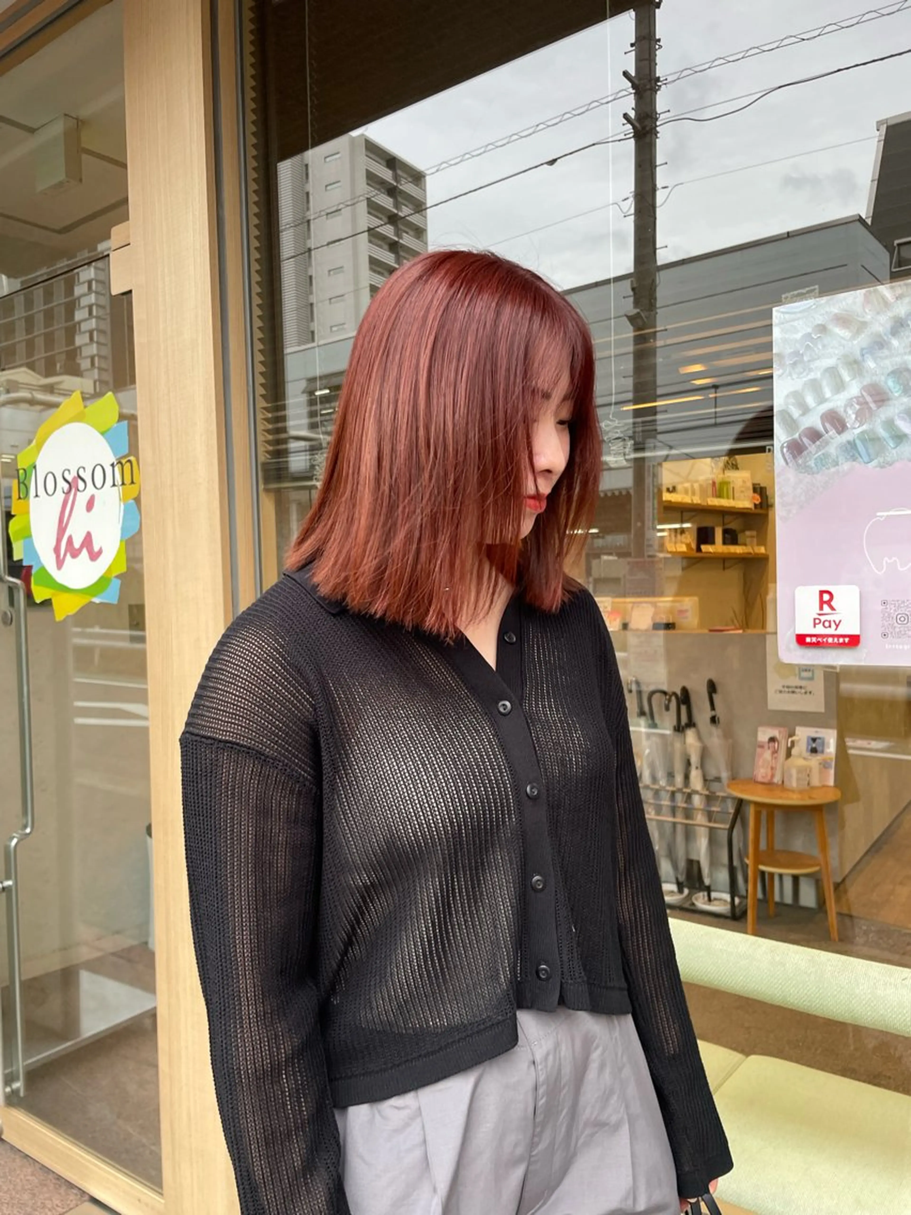 ミディアム カラー レッドカラー 髪質改善/Bloss om🌷高橋沙衣のヘアスタイル