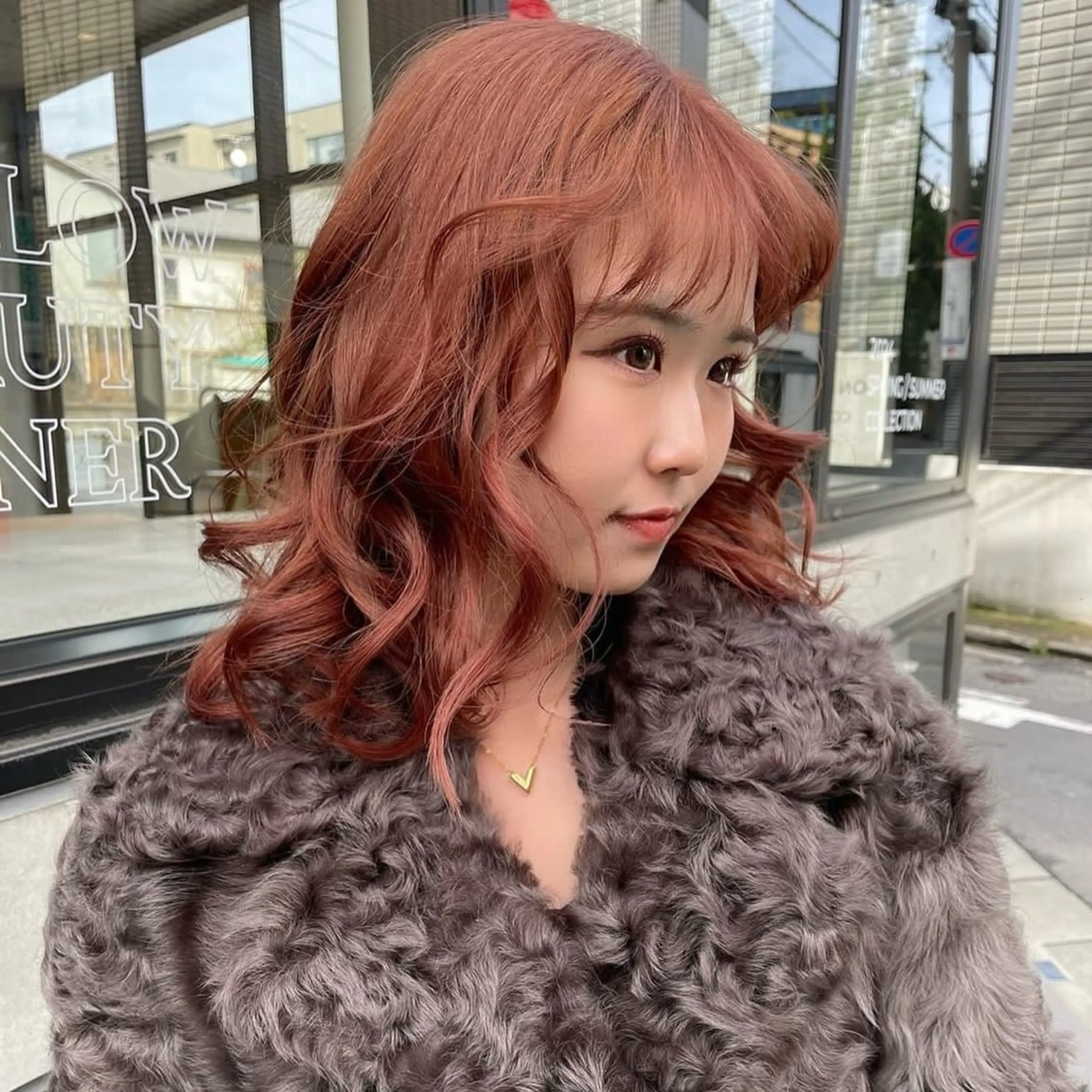 ミディアム カラー ダブルカラー オレンジ ピンクカラー カット ヘアカラー トリートメント Mizobe misakiのヘアスタイル