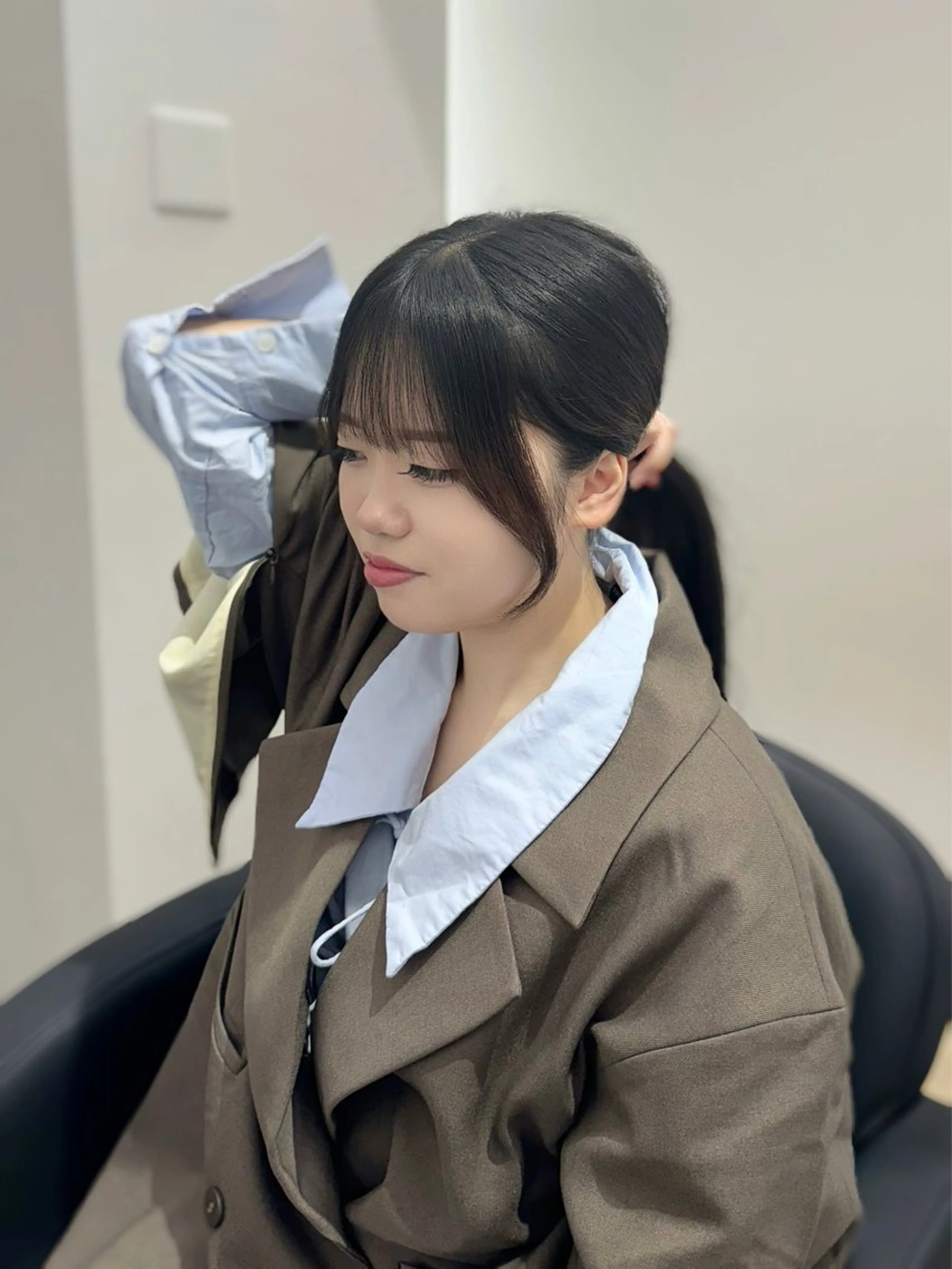 ロング 顔周りカット 髪質改善 レイヤーカット 似合わせカット 縮毛矯正 カット YUZU🎀顔まわり ×レイヤーカットのヘアスタイル