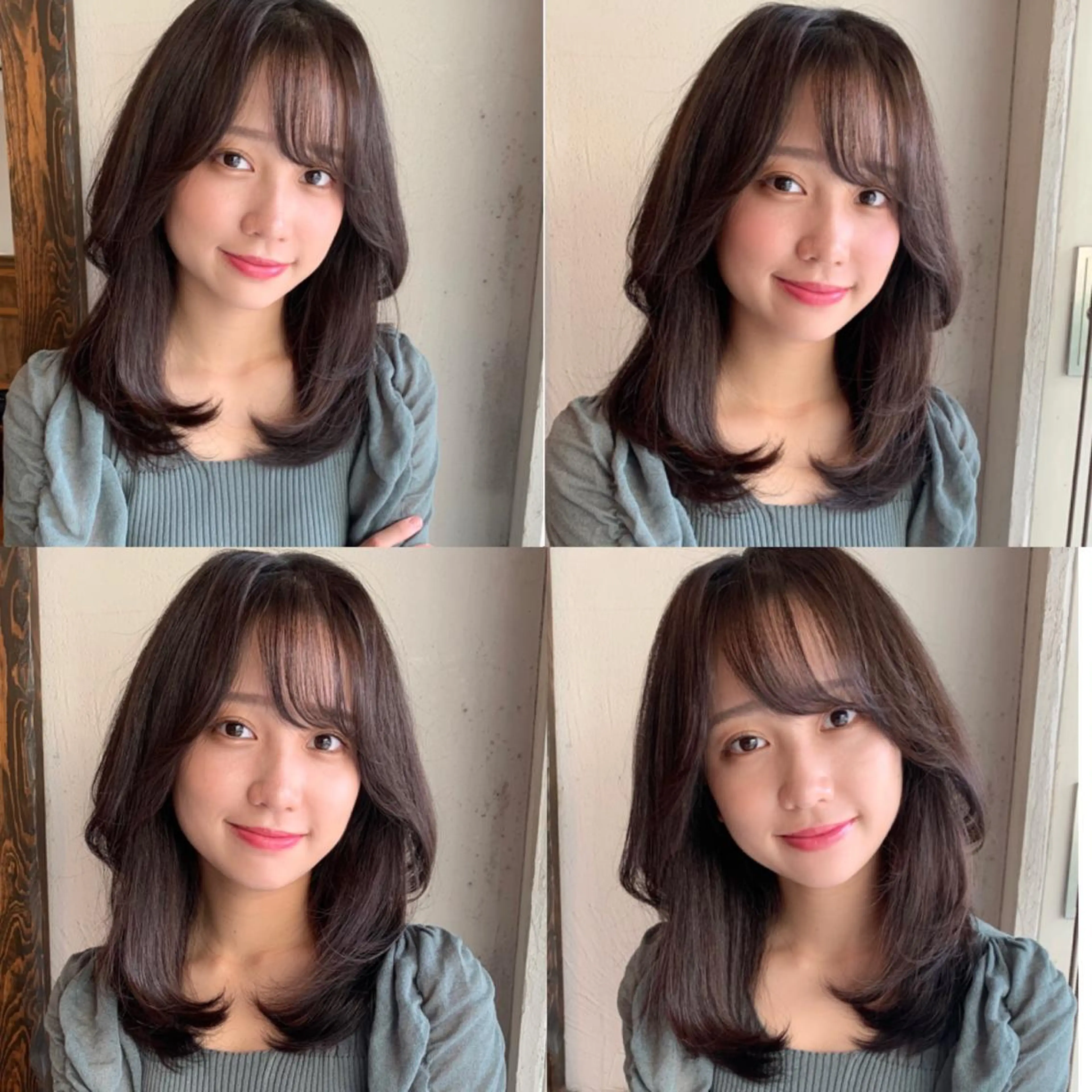 ミディアム カラー 透明感/オリーブ/ グレージュ/YUKAのヘアスタイル