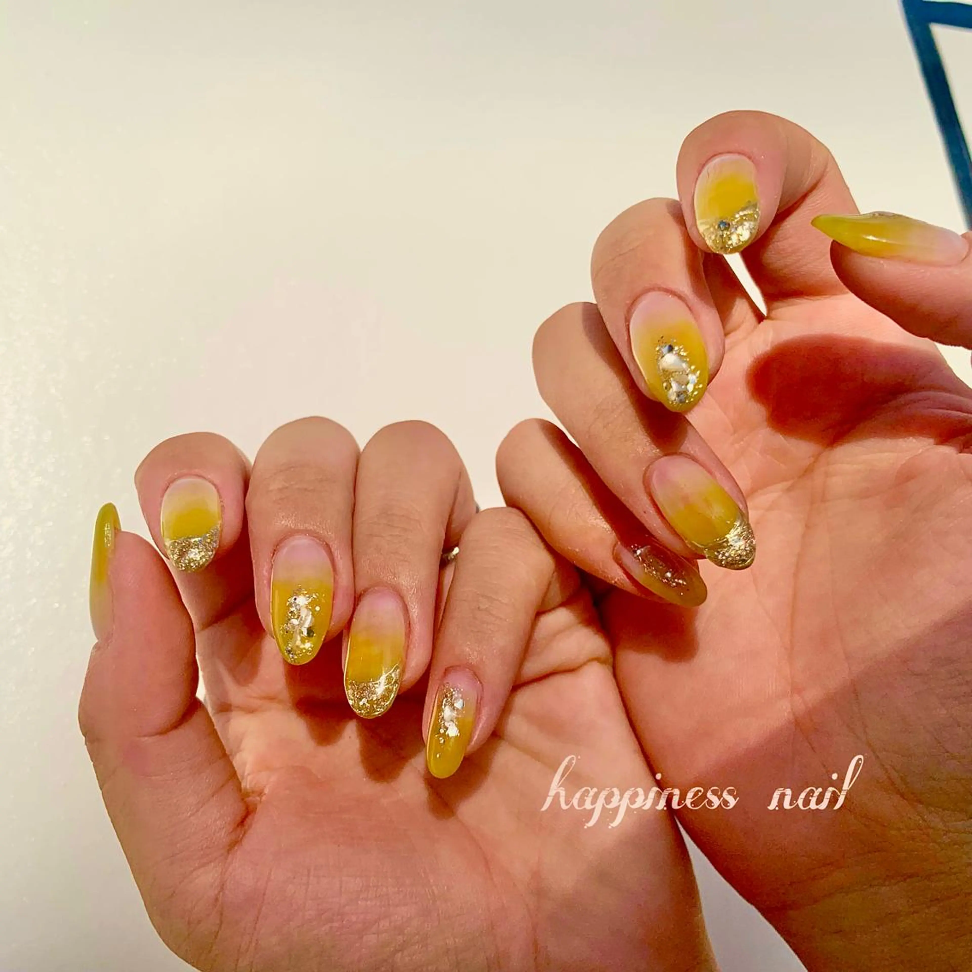 ネイル アートネイル ハート ラメ(グリッター) ロングネイル スカルプネイル happiness nailのネイルデザイン