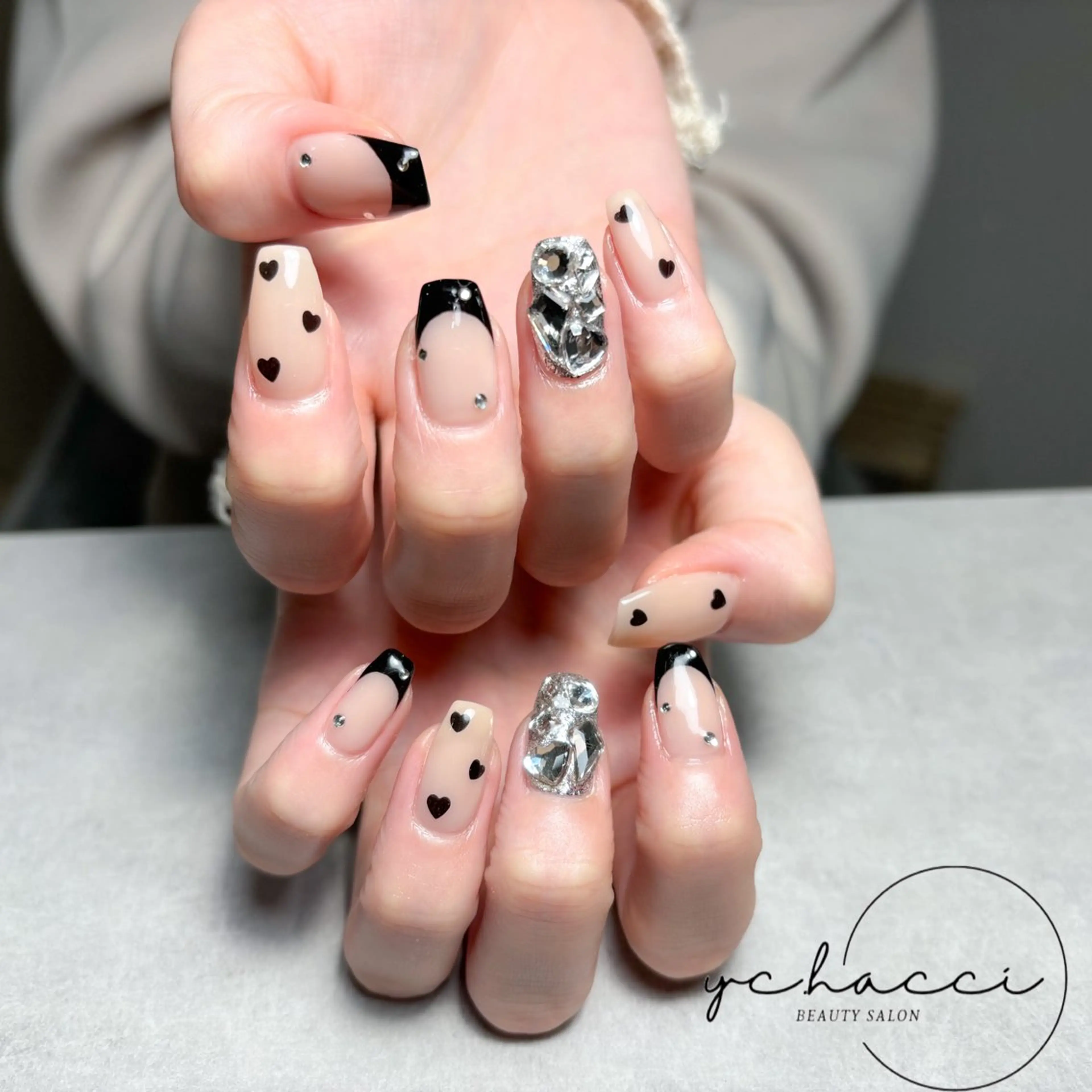 ネイル アートネイル ジェルネイル ハート 持ち込み パラジェル ハンドネイル BEAUTY SALON yc.hacci所属・SALON yc.hacciのマツエク・マツパデザイン