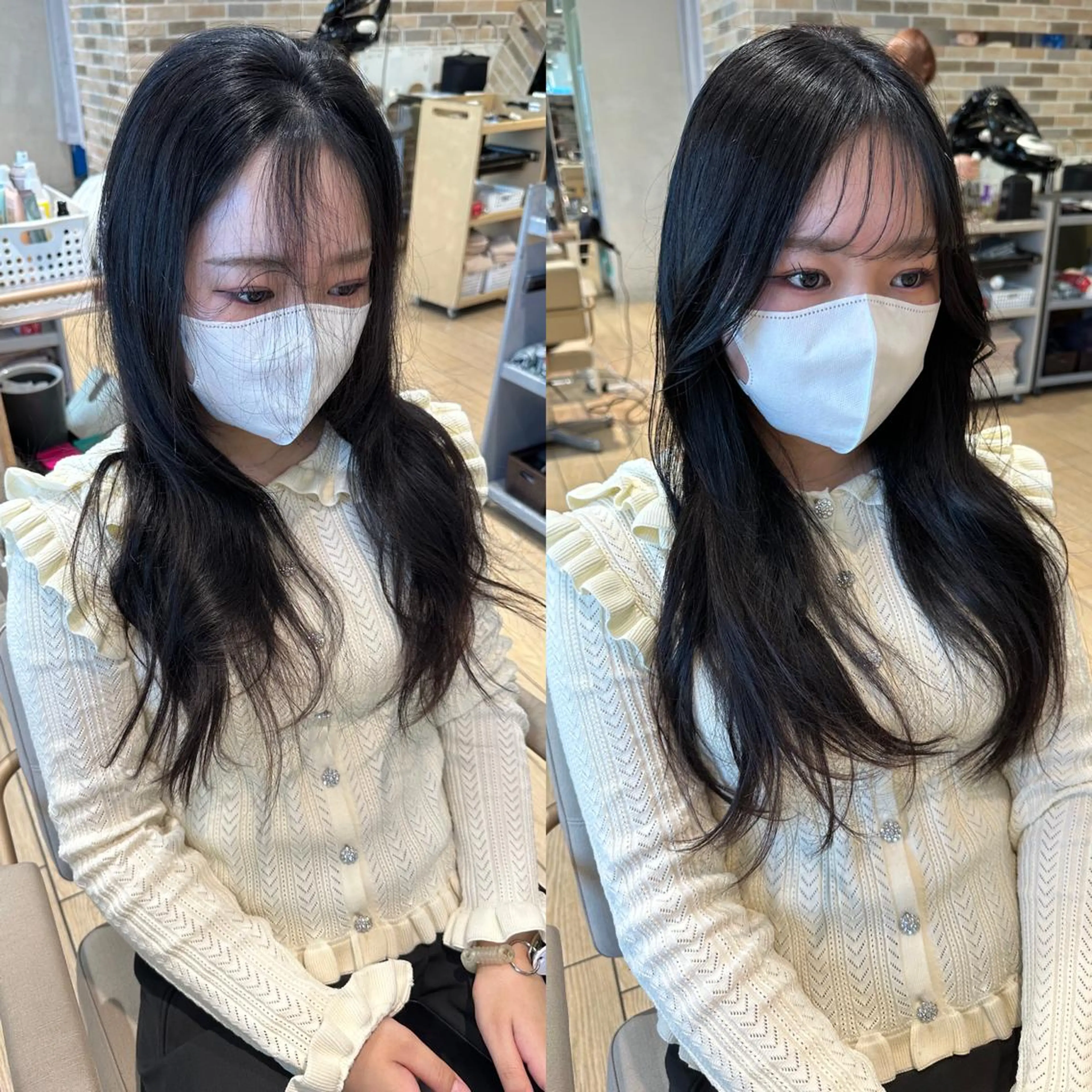 ロング くびれヘア 顔まわりレイヤー 韓国風ヘア レイヤーカット 似合わせカット カット ヘアカラー トリートメント 市原 大翼のヘアスタイル