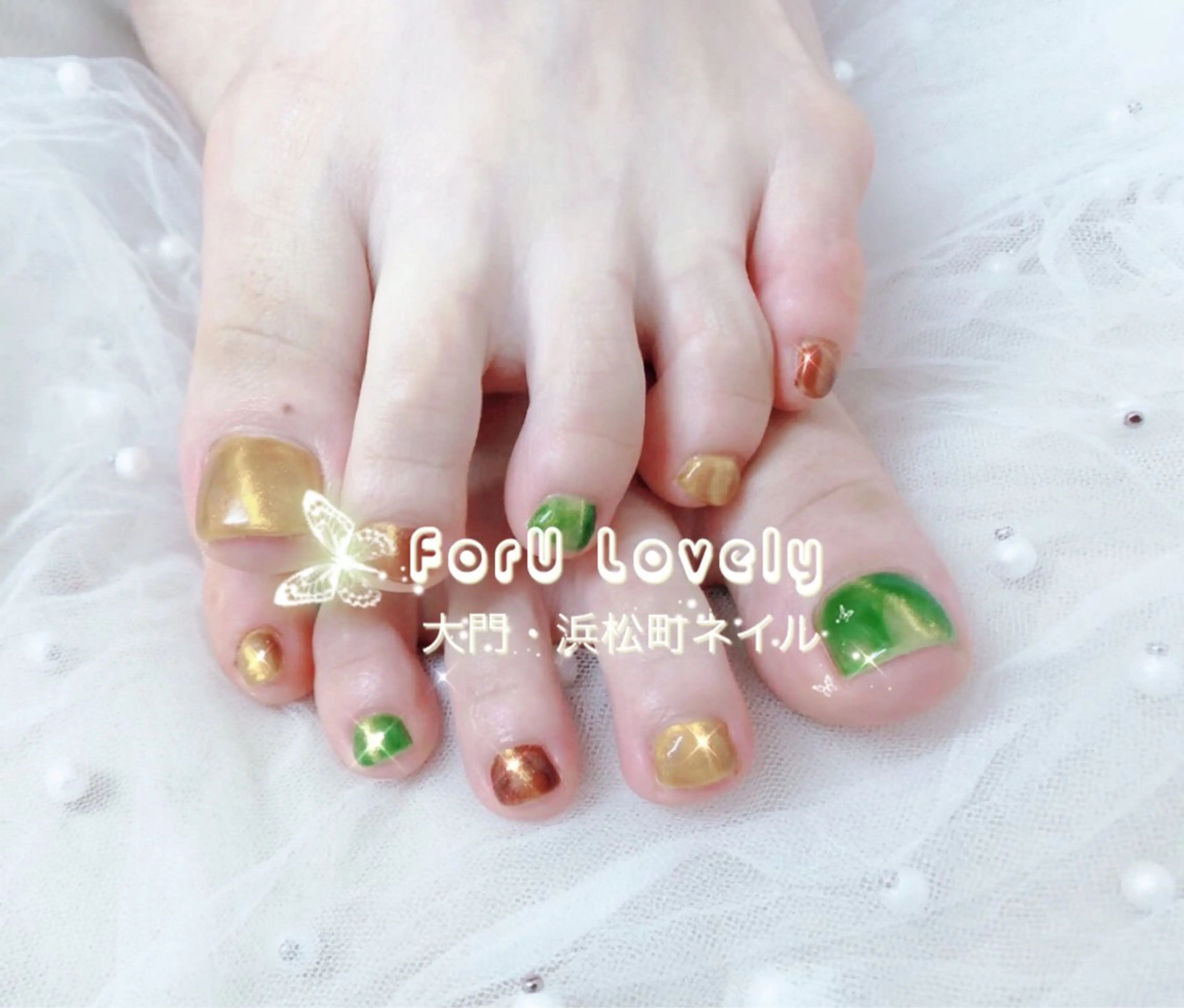 ネイル フットネイル フレンチネイル ジェルネイル ラメ(グリッター) 持ち込み 大門浜松町 ネイルのネイルデザイン