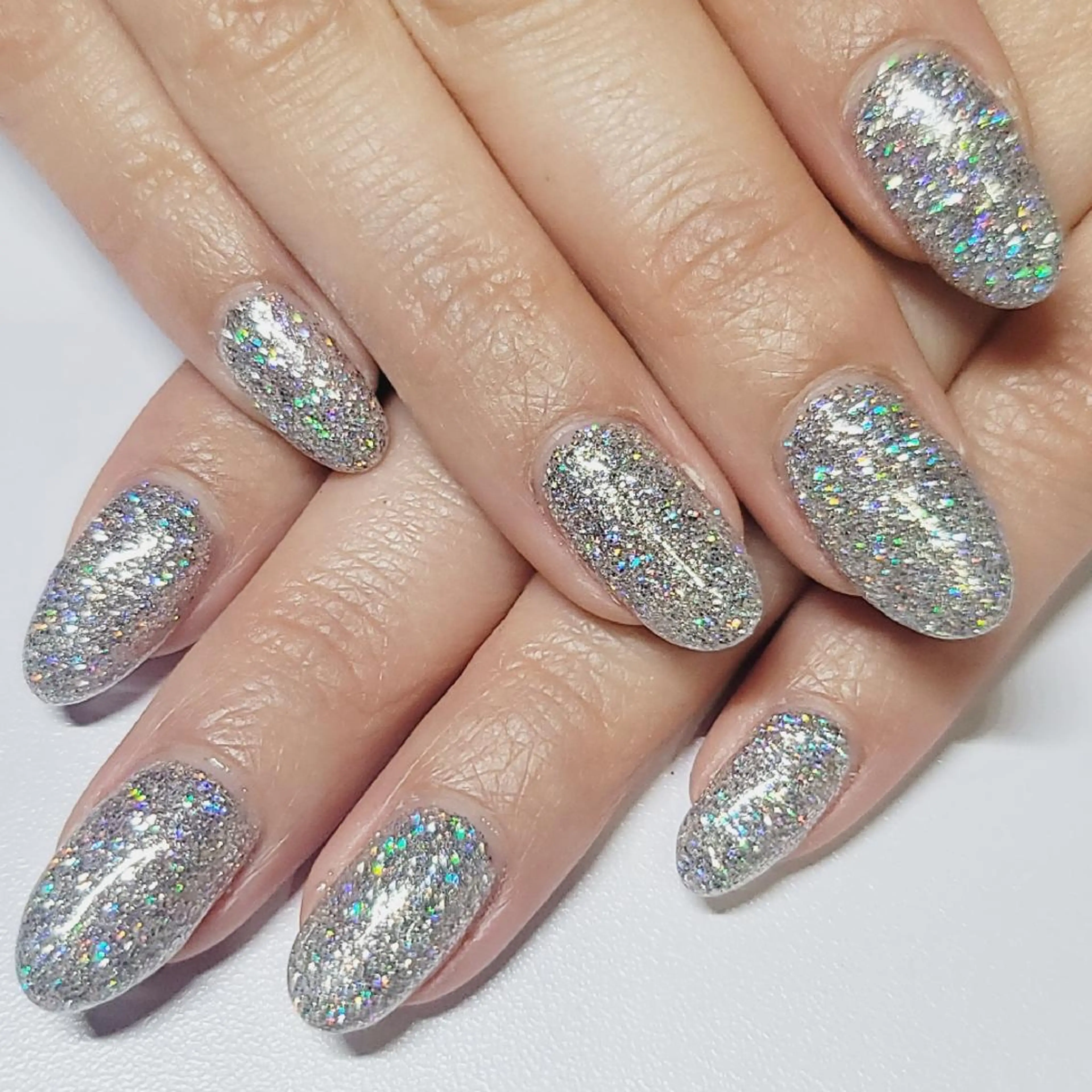 ネイル オーロラネイル ラメ(グリッター) ミラーネイル ワンカラーネイル シルバー ハンドネイル よしだ ひろきのネイルデザイン