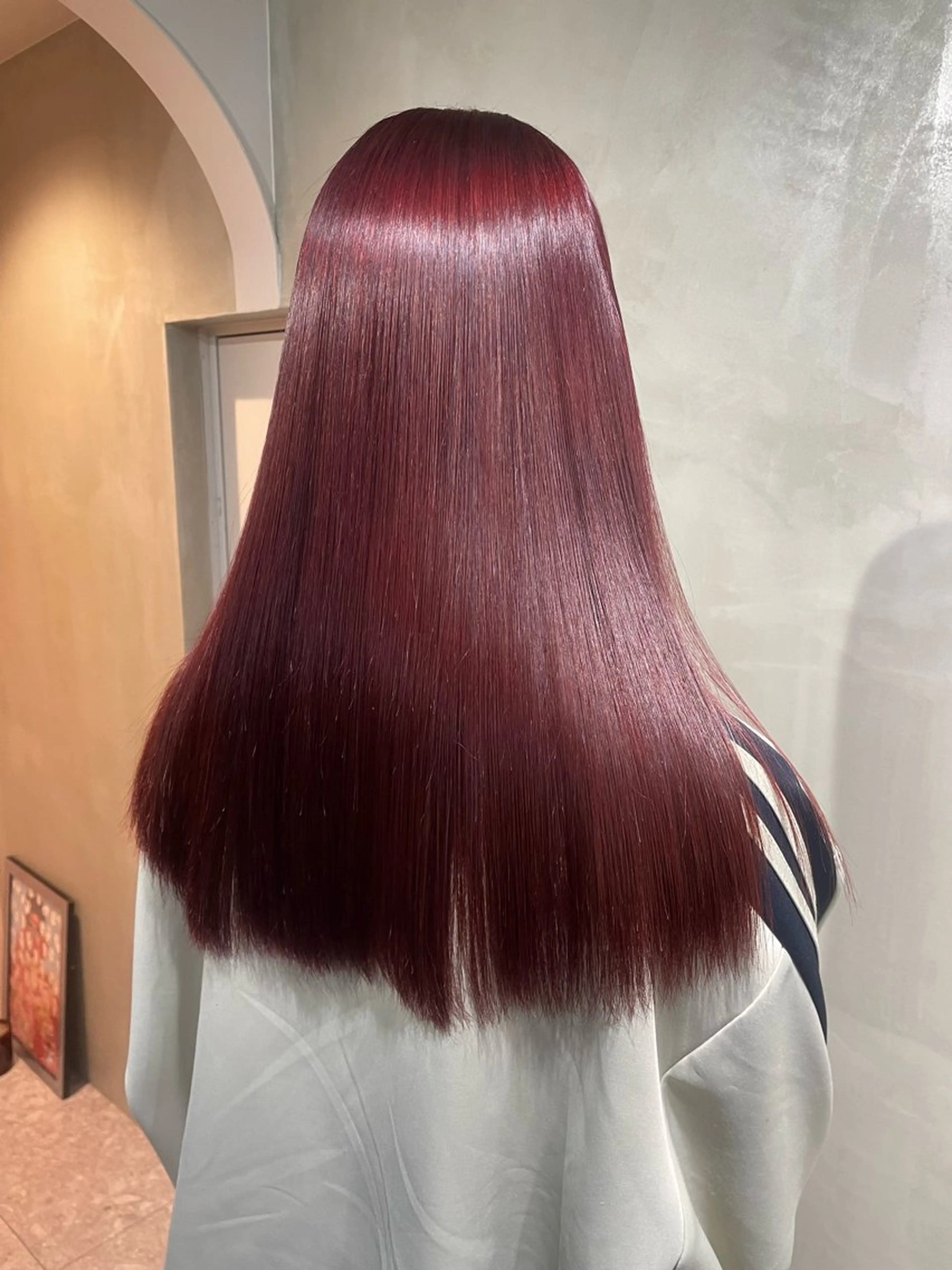 ロング カラー カット ヘアカラー トリートメント カノン/アニオタ🧡 暖色/酸性ストレートのヘアスタイル