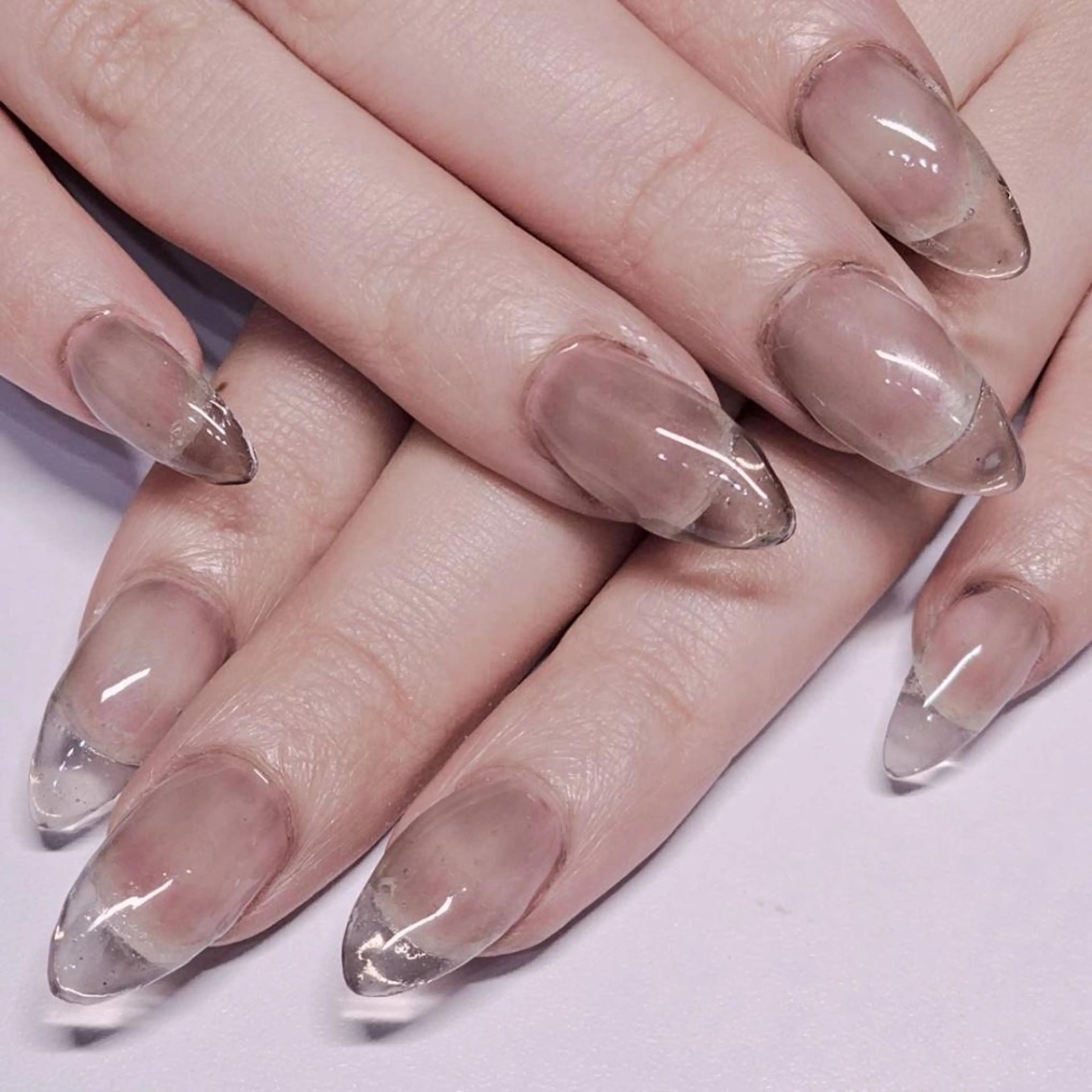 ネイル クリアネイル ワンカラーネイル ハンドネイル よしだ ひろきのネイルデザイン