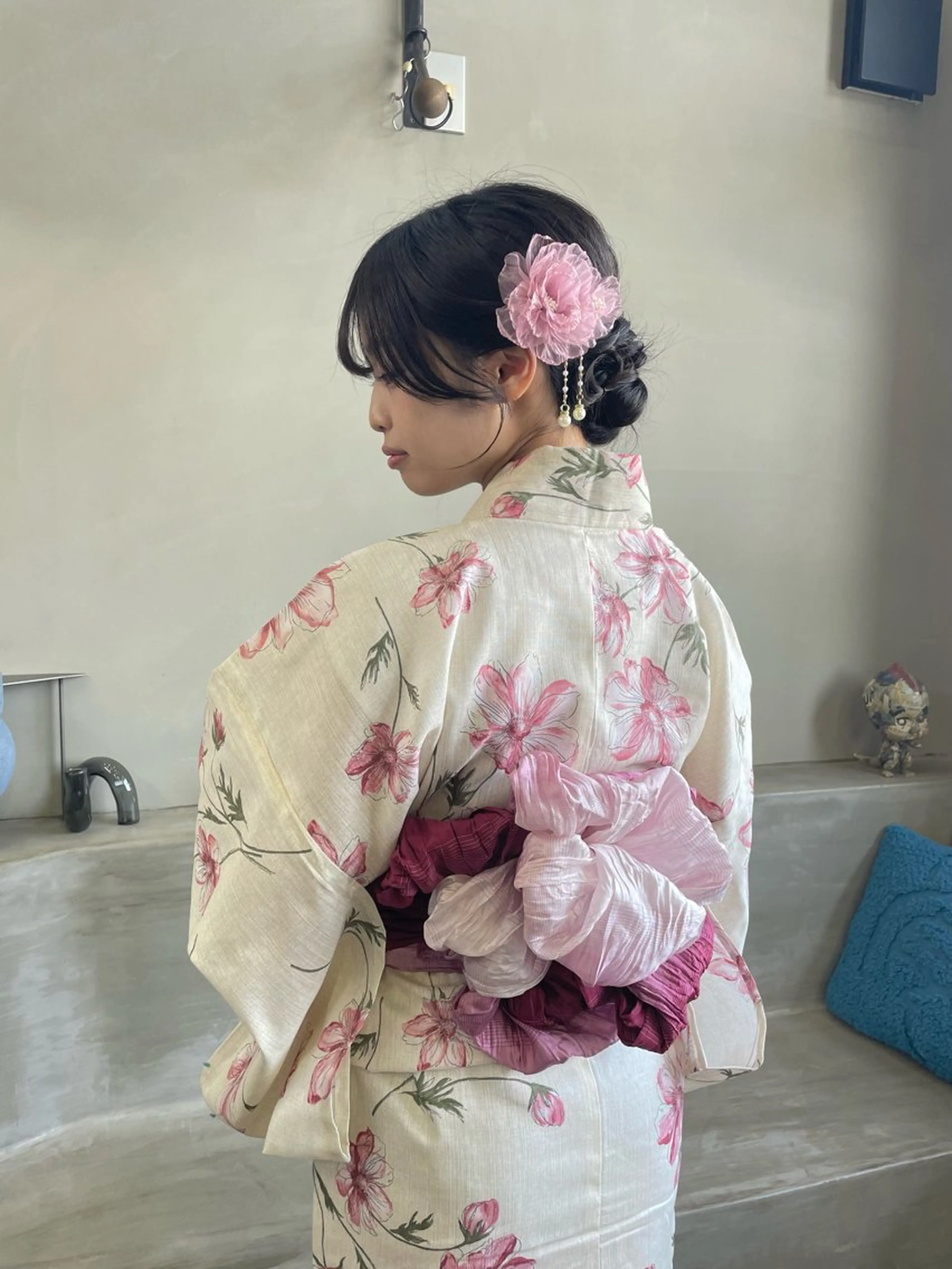 ロング ヘアアレンジ 顔周りカット 浴衣 cyan sayaのヘアスタイル