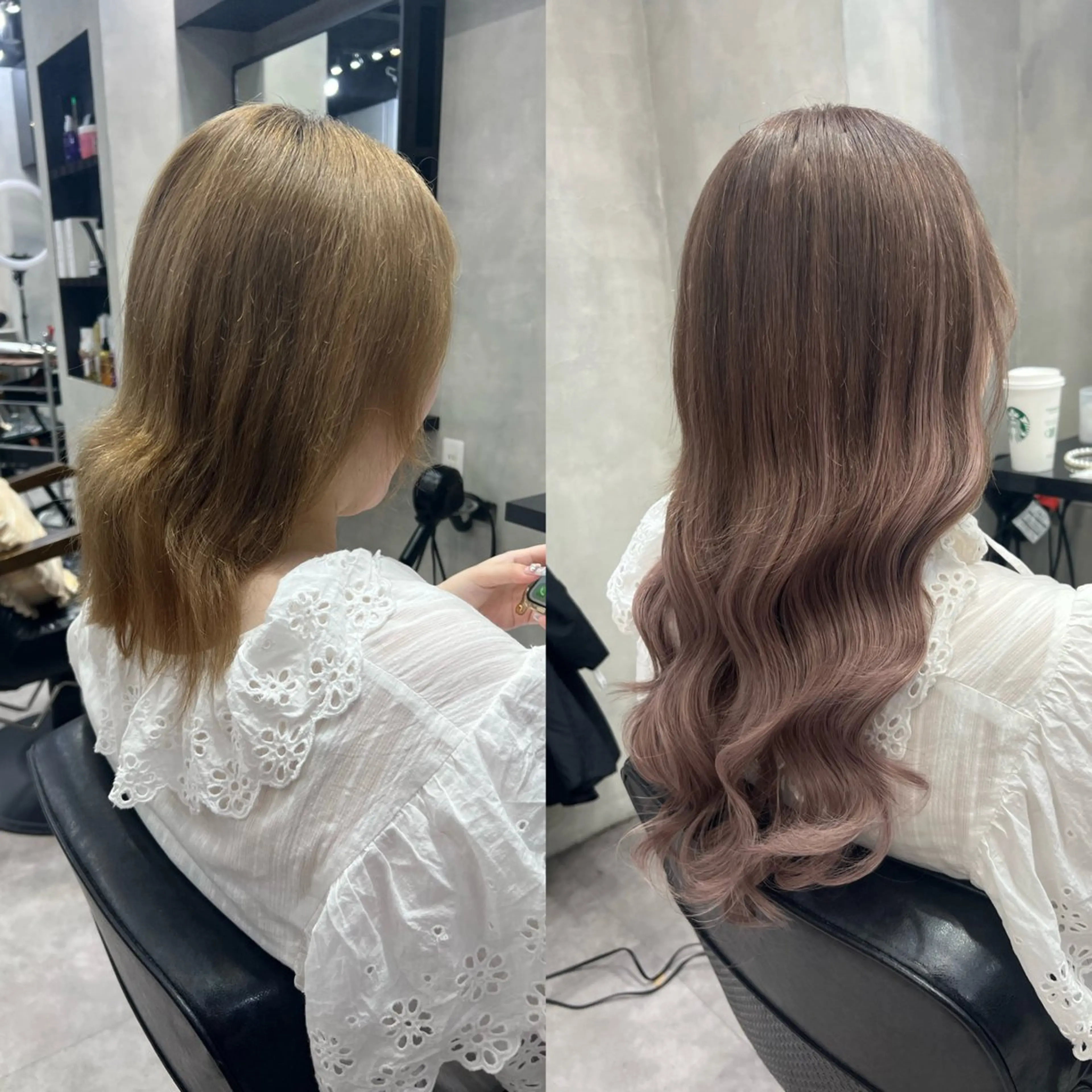 ロング カラー ヘアアレンジ シールエクステ アディクシーカラー アッシュ バレイヤージュ ベージュカラー ar+ ❤︎ maiのヘアスタイル